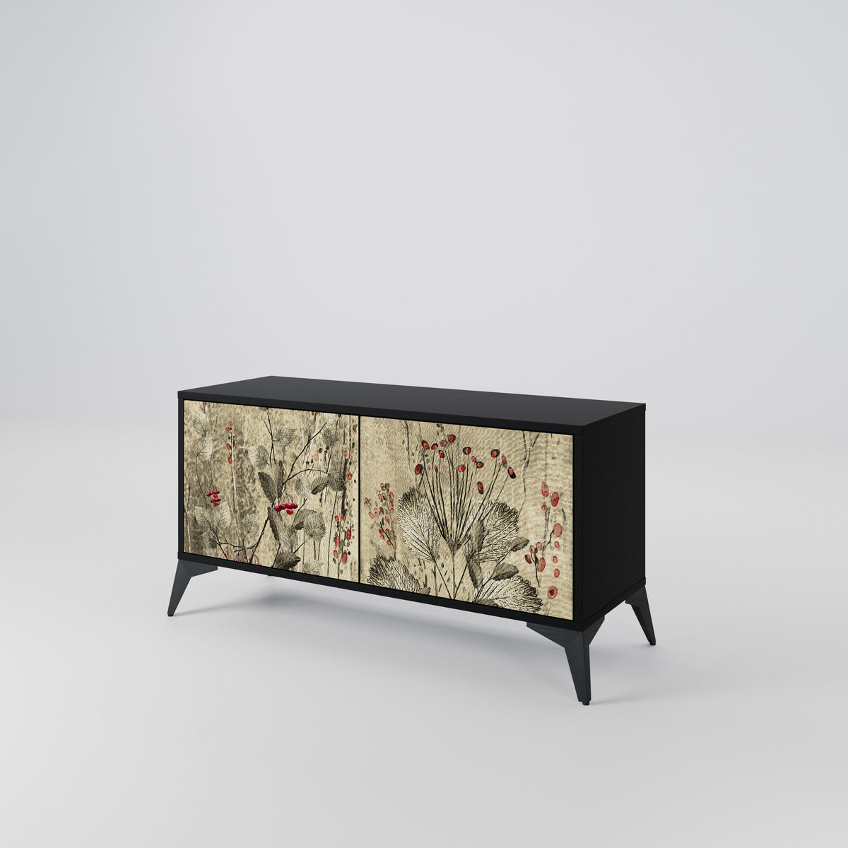 HERBAL GRACE Mueble de TV Compacto de 2 puertas