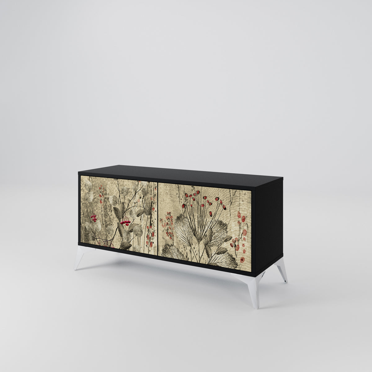 HERBAL GRACE Mueble de TV Compacto de 2 puertas