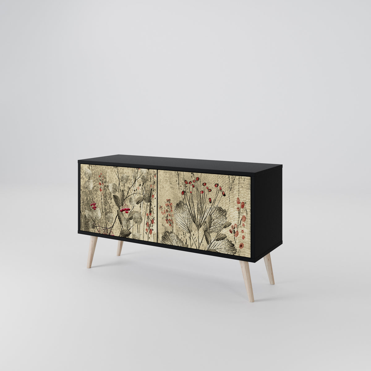 HERBAL GRACE Mueble de TV Compacto de 2 puertas