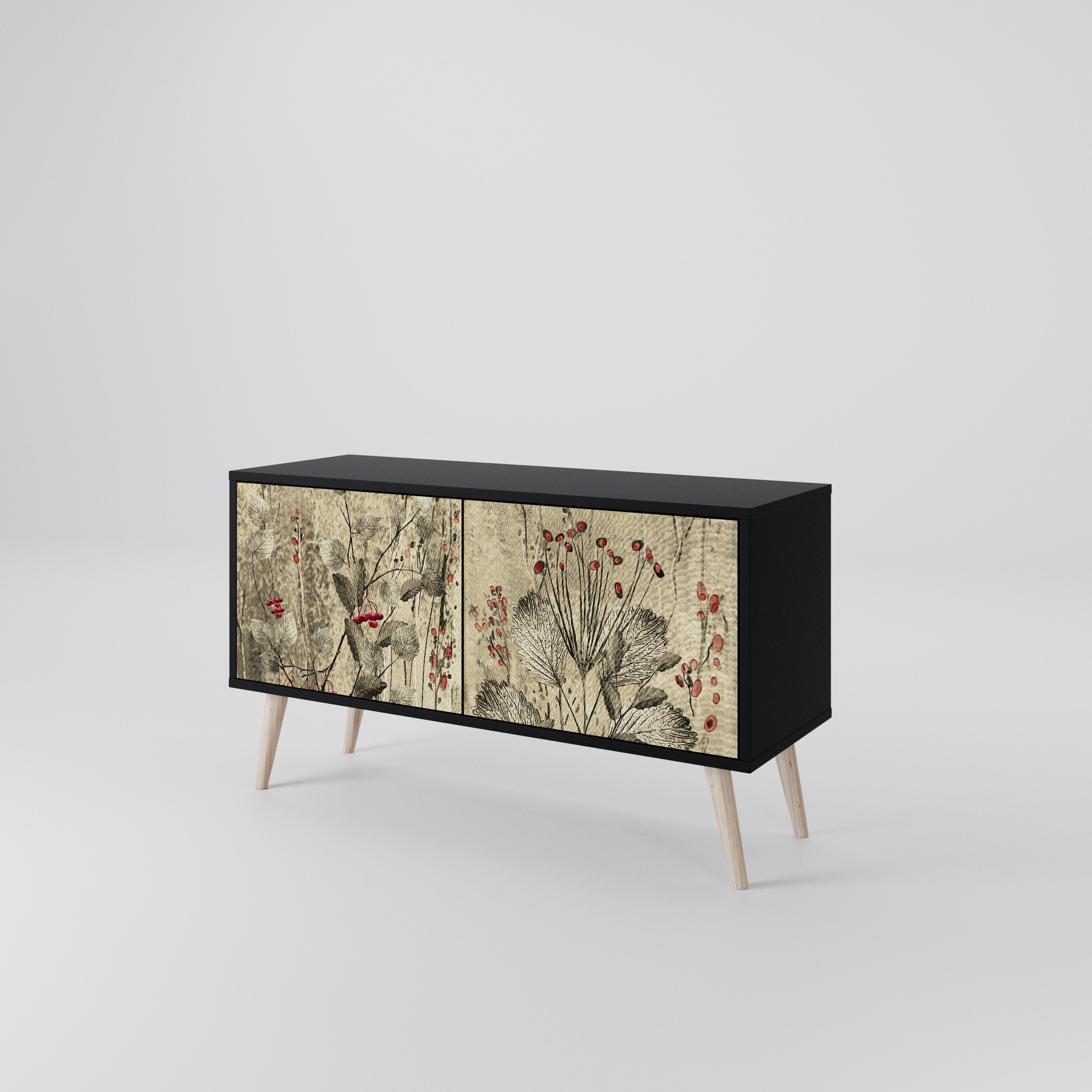 HERBAL GRACE Mueble de TV Compacto de 2 puertas