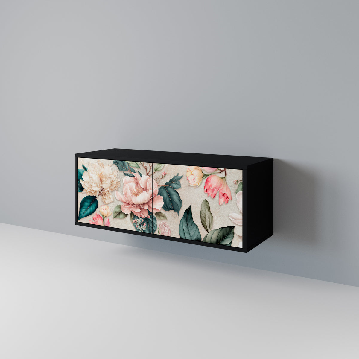 FLORAL GRACE Mueble de TV Compacto de 2 puertas