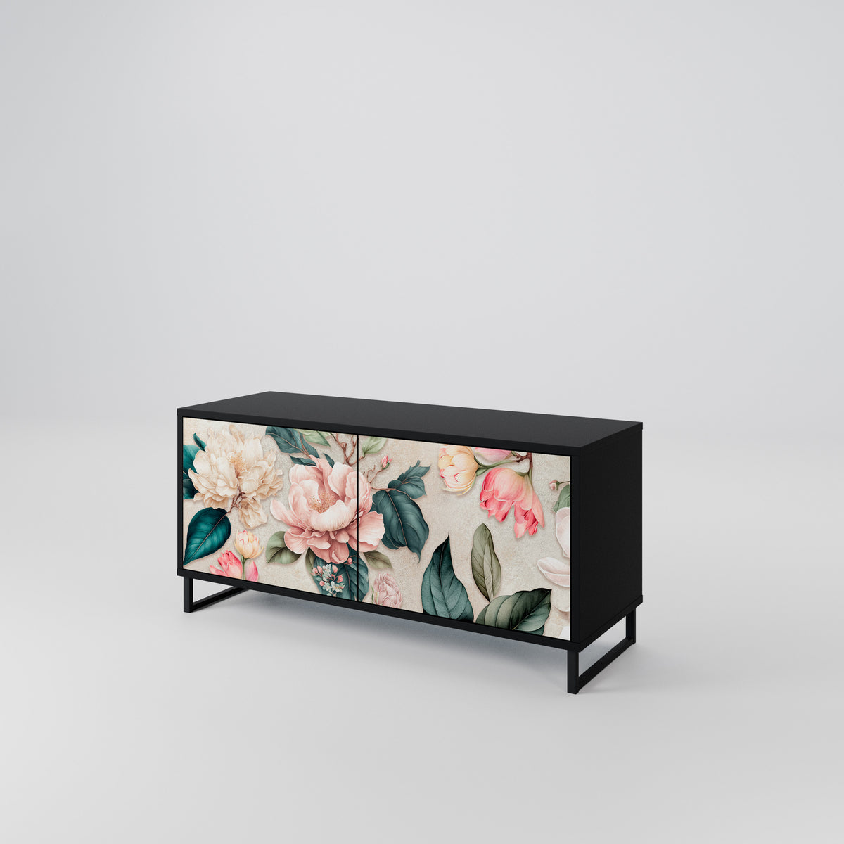 FLORAL GRACE Mueble de TV Compacto de 2 puertas
