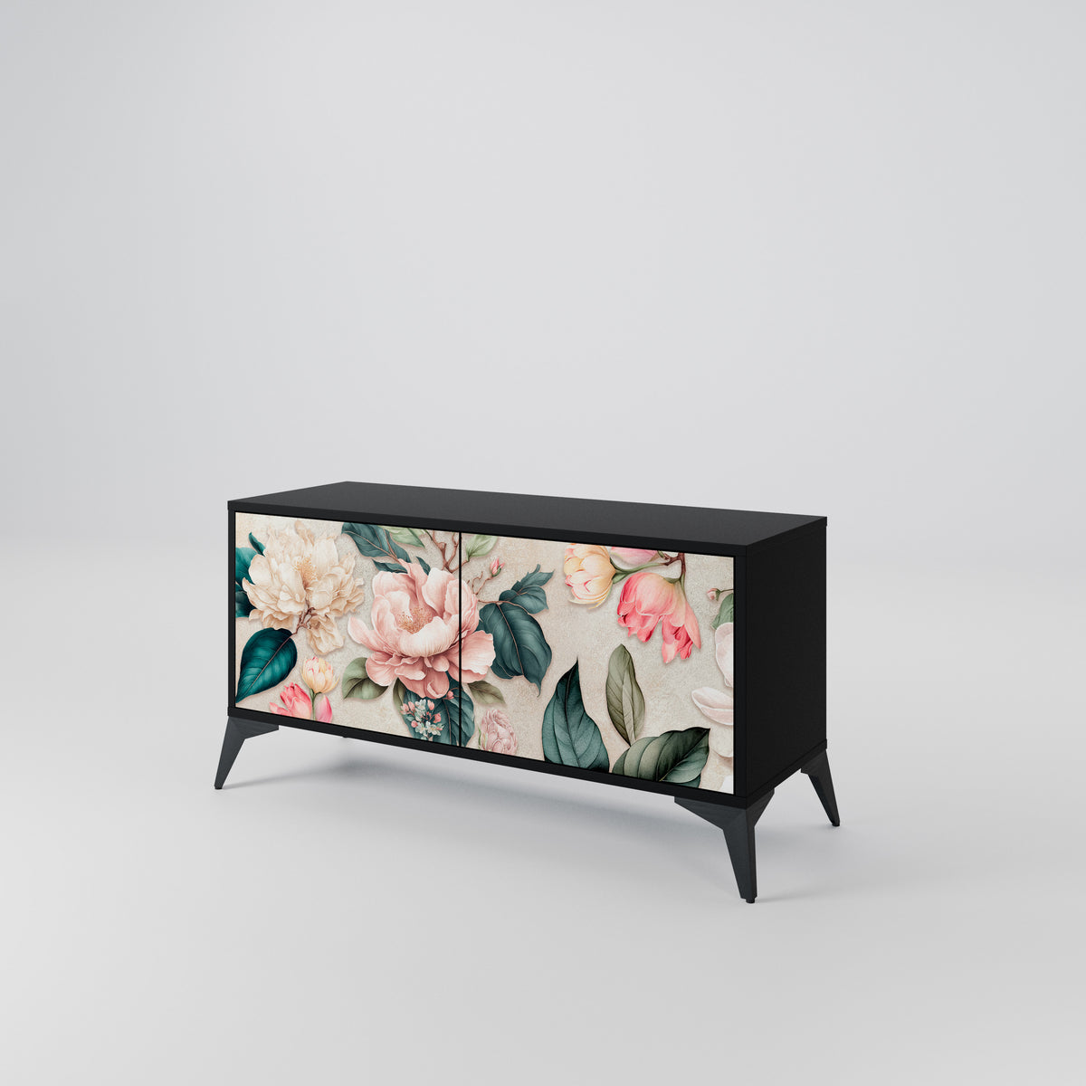 FLORAL GRACE Mueble de TV Compacto de 2 puertas