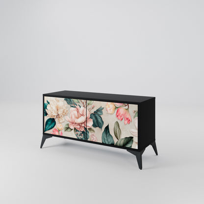FLORAL GRACE Mueble de TV Compacto de 2 puertas