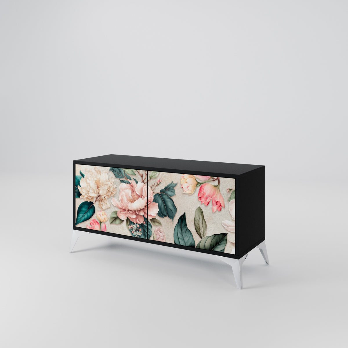 FLORAL GRACE Mueble de TV Compacto de 2 puertas