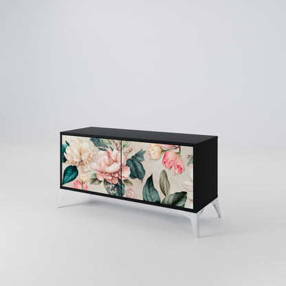FLORAL GRACE Mueble de TV Compacto de 2 puertas