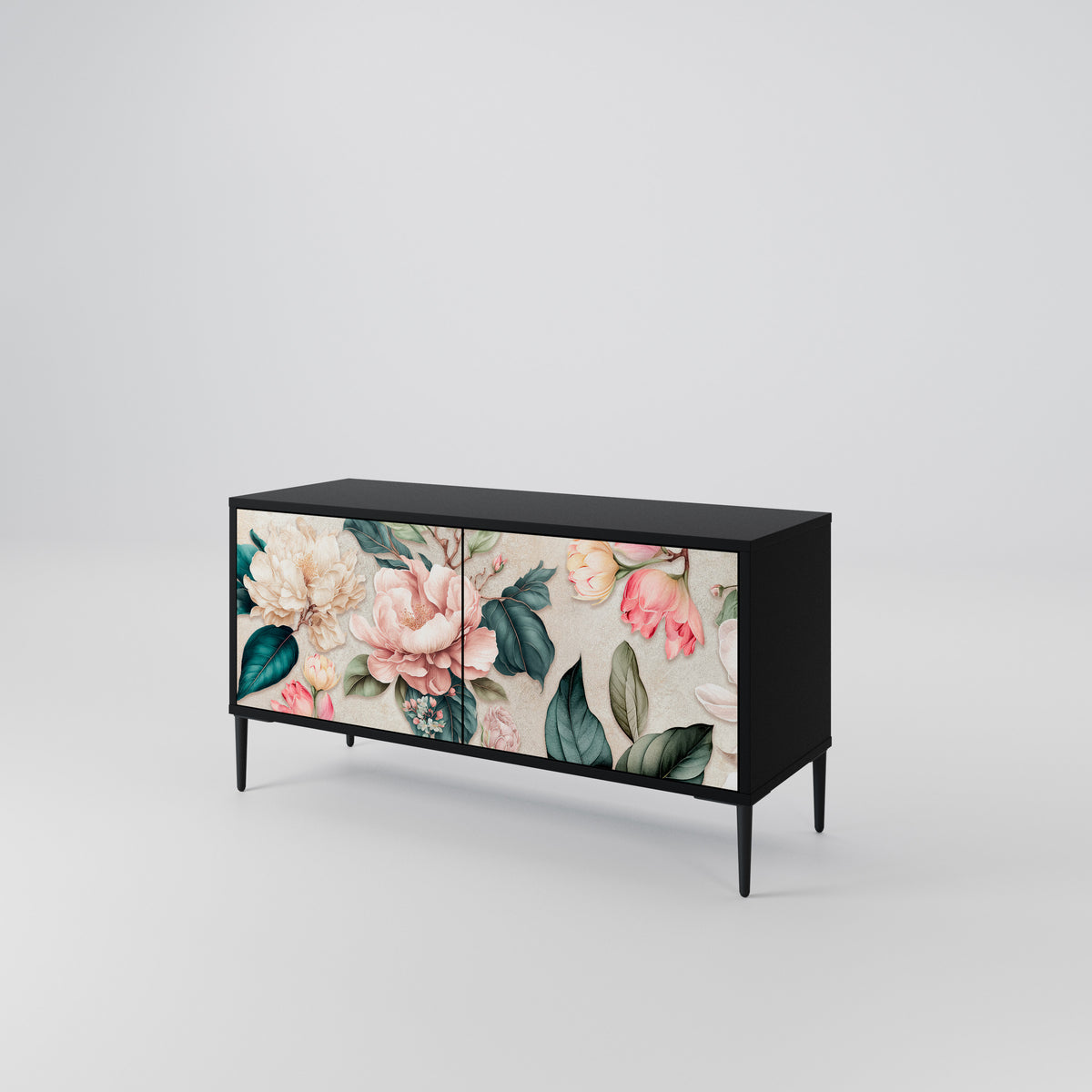FLORAL GRACE Mueble de TV Compacto de 2 puertas