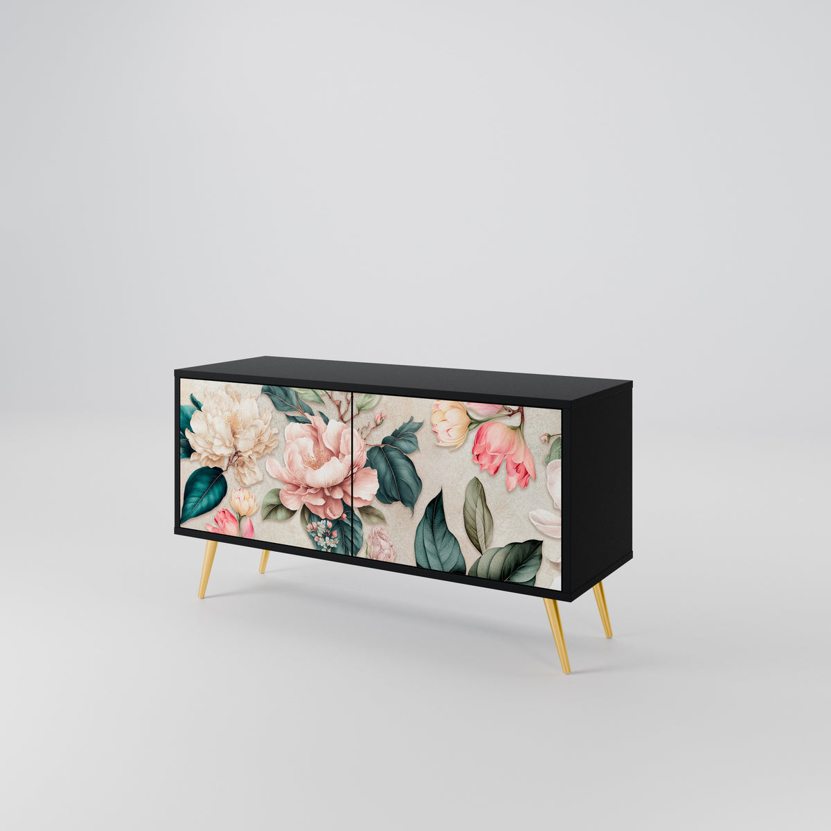 FLORAL GRACE Mueble de TV Compacto de 2 puertas