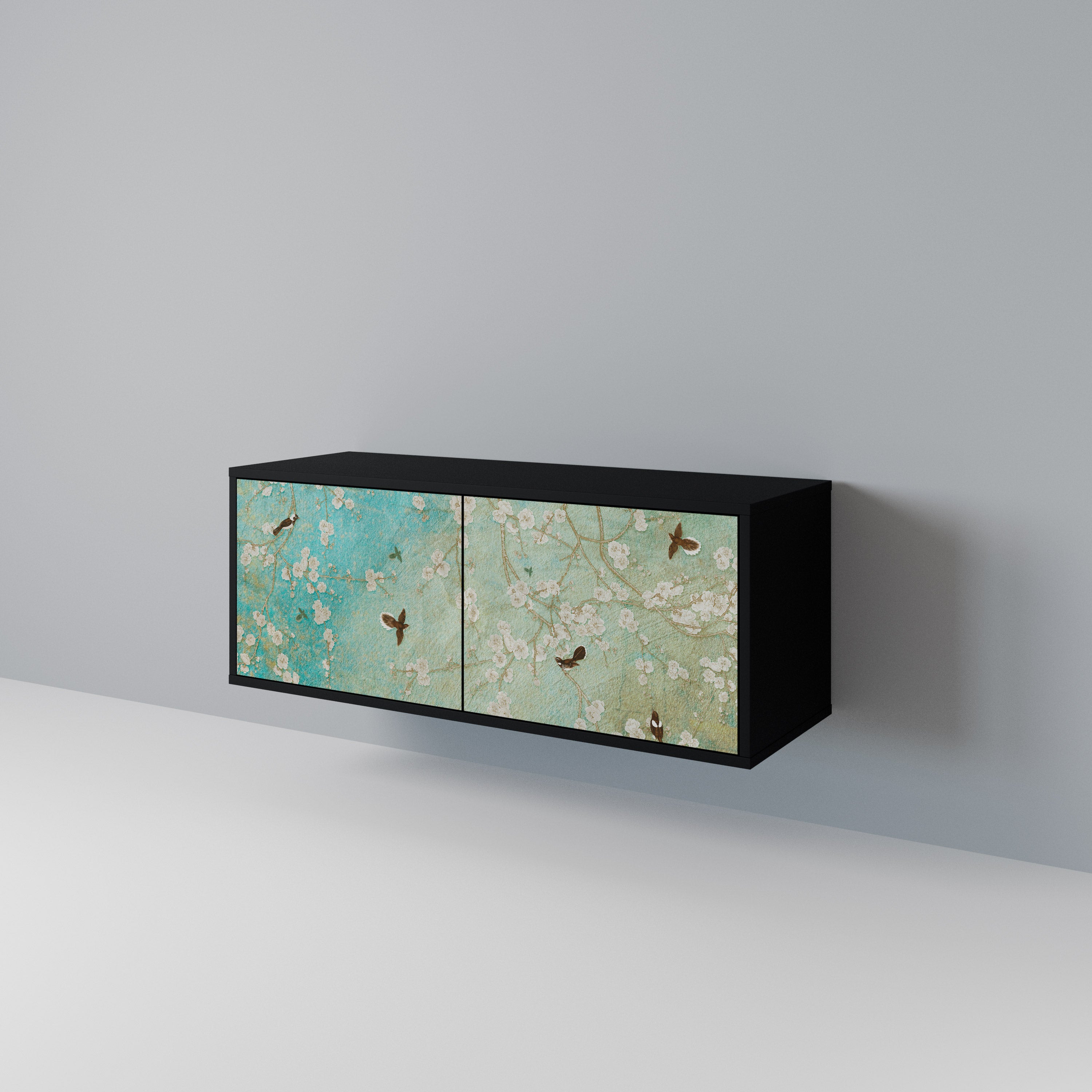 BLOOMING CHARM Mueble de TV Compacto de 2 puertas