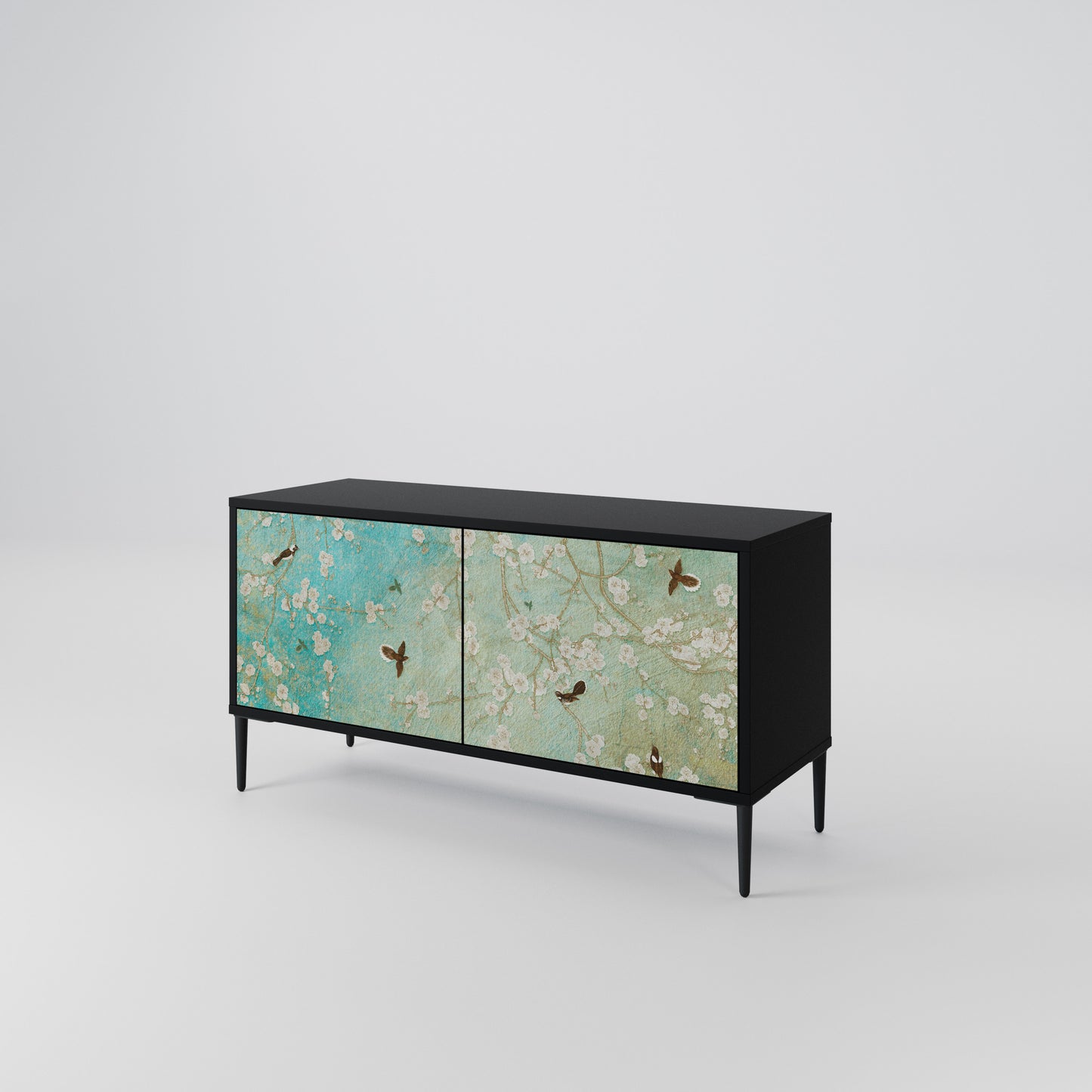 BLOOMING CHARM Mueble de TV Compacto de 2 puertas