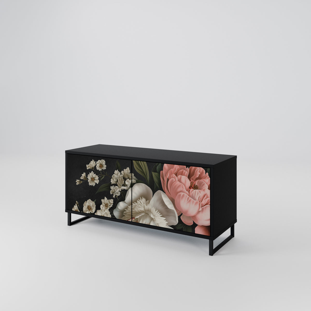 LUSH ELEGANCE Mueble de TV Compacto de 2 puertas