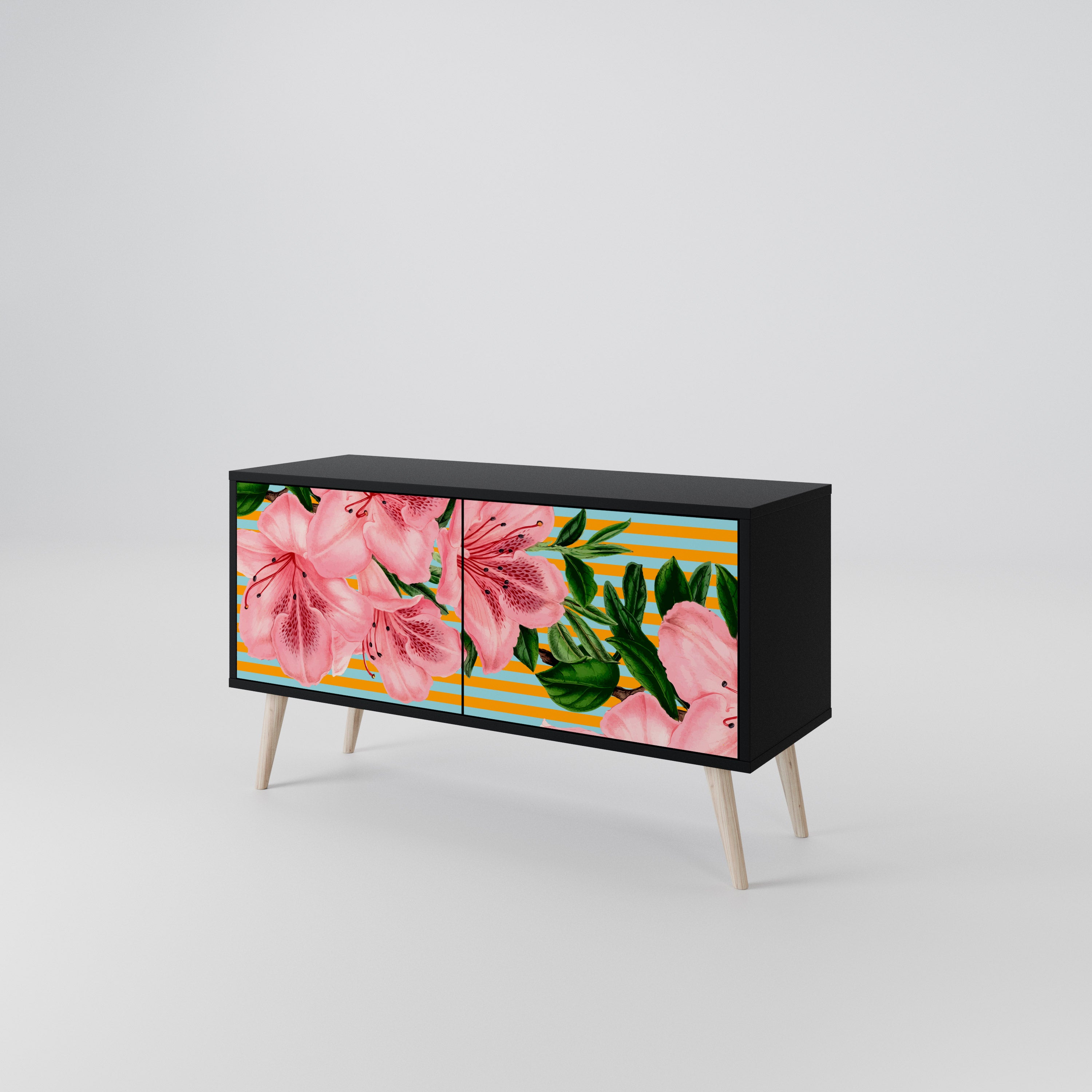 FRAGILE BEAUTY Mueble de TV Compacto de 2 puertas