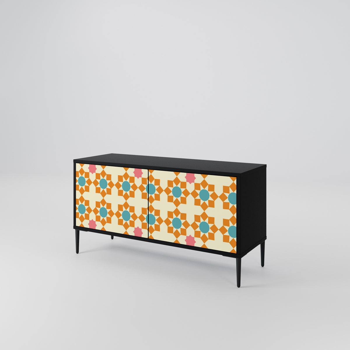FLORAL DECOR Mueble de TV Compacto de 2 puertas