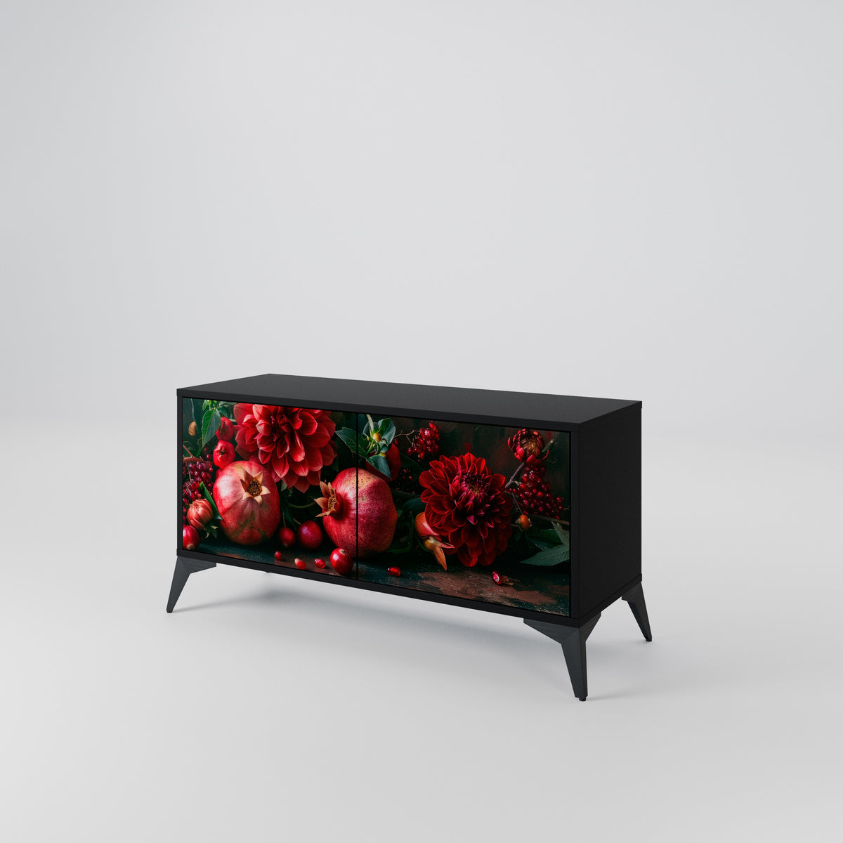 DAHLIAS AND POMEGRANATES Mueble de TV Compacto de 2 puertas