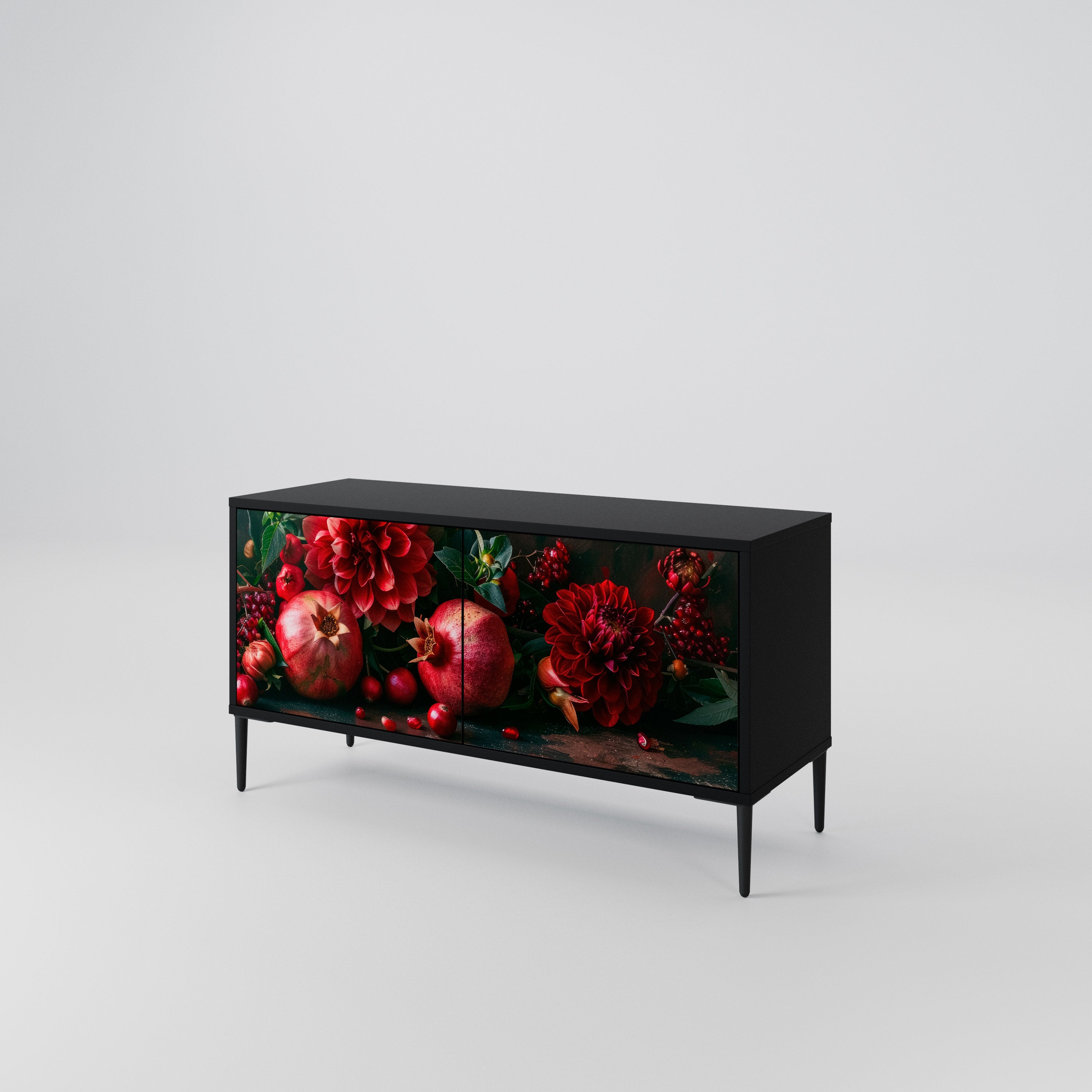 DAHLIAS AND POMEGRANATES Mueble de TV Compacto de 2 puertas