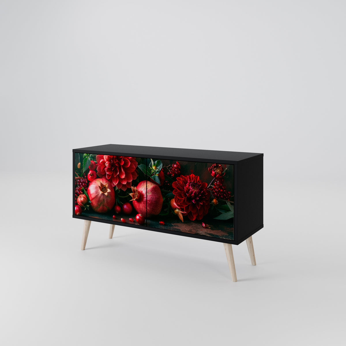 DAHLIAS AND POMEGRANATES Mueble de TV Compacto de 2 puertas