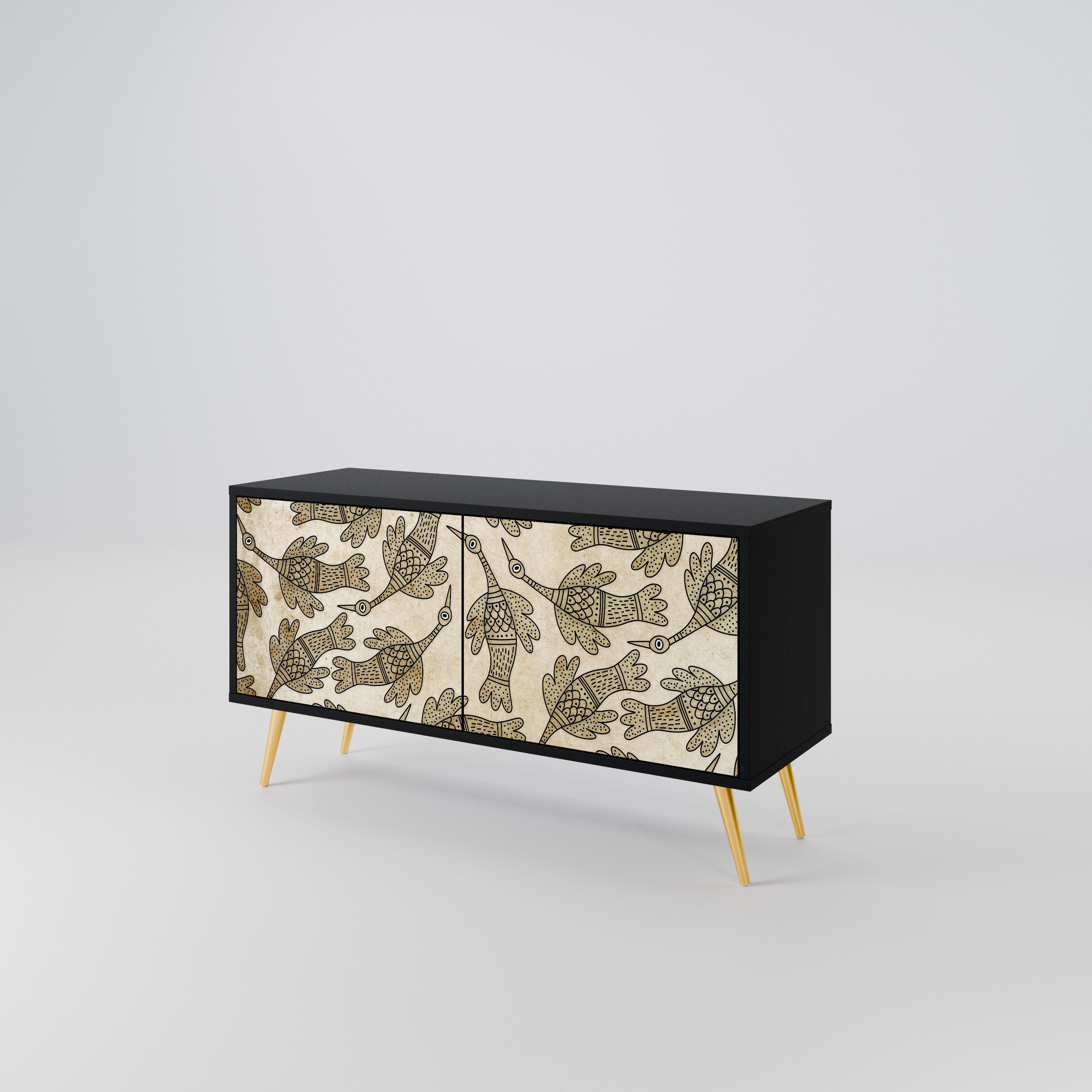 ALMONDINE SONGBIRD Mueble de TV Compacto de 2 puertas