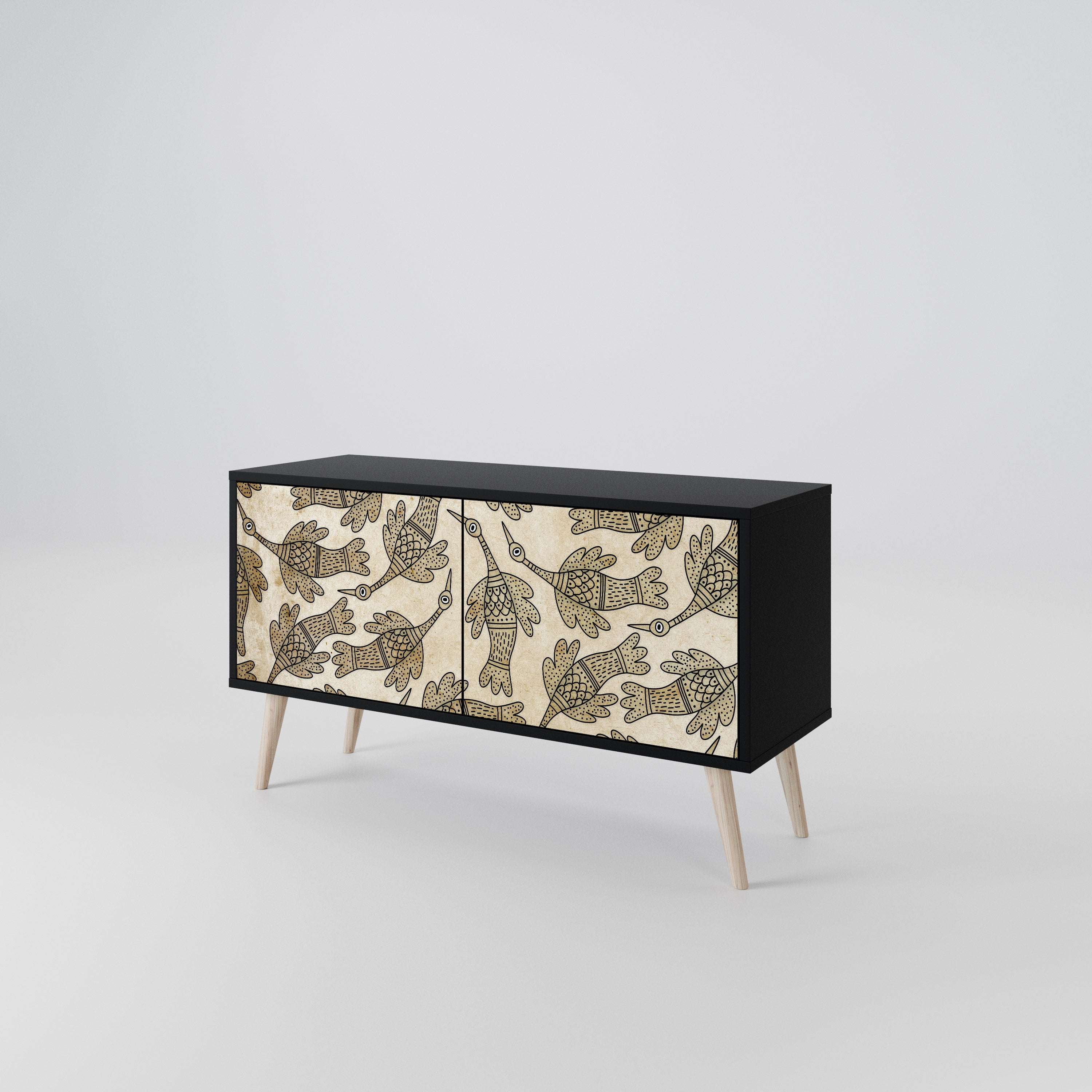 ALMONDINE SONGBIRD Mueble de TV Compacto de 2 puertas