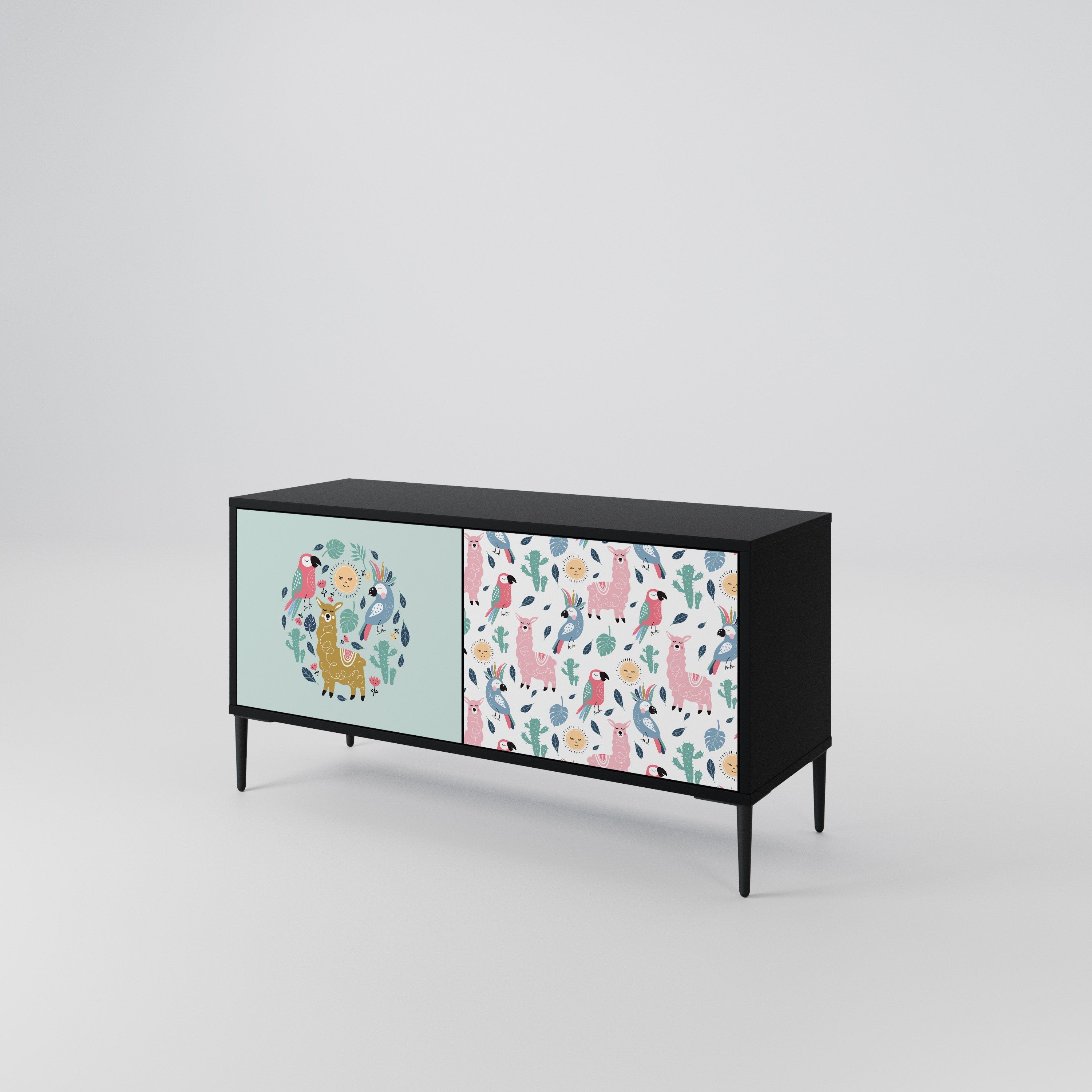 COLORFUL ALPACAS Mueble de TV Compacto de 2 puertas