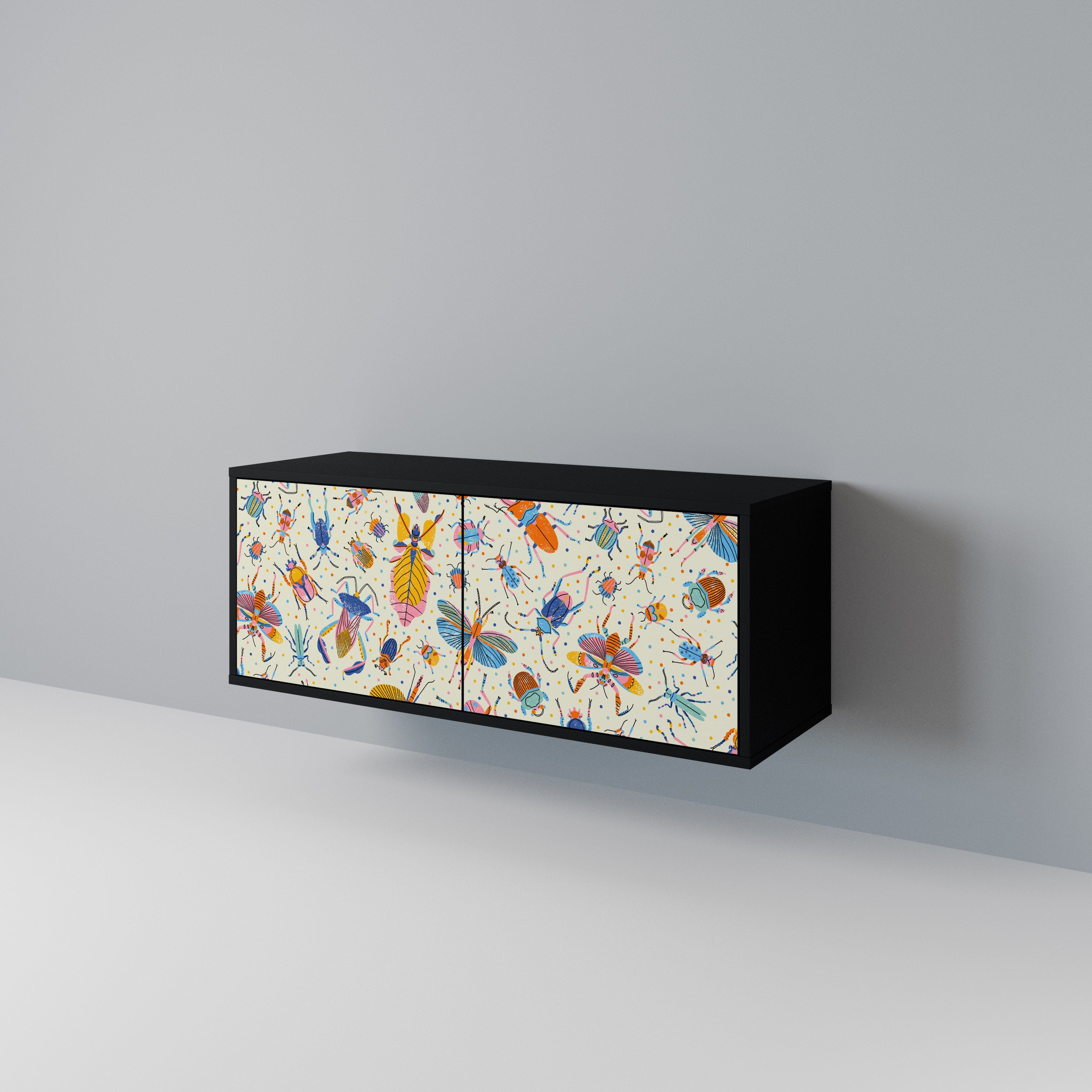 COLORFUL INSECTS Mueble de TV Compacto de 2 puertas