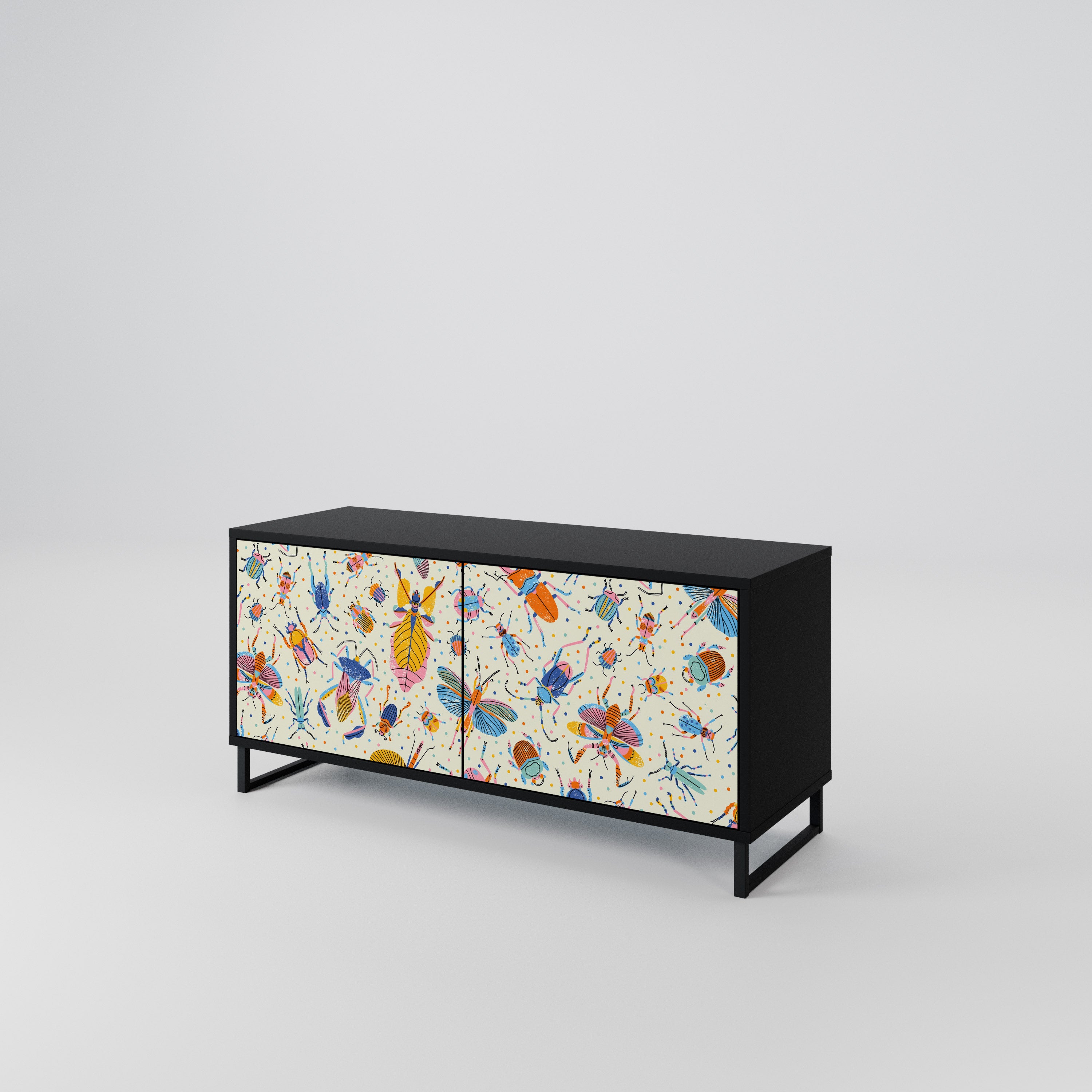 COLORFUL INSECTS Mueble de TV Compacto de 2 puertas