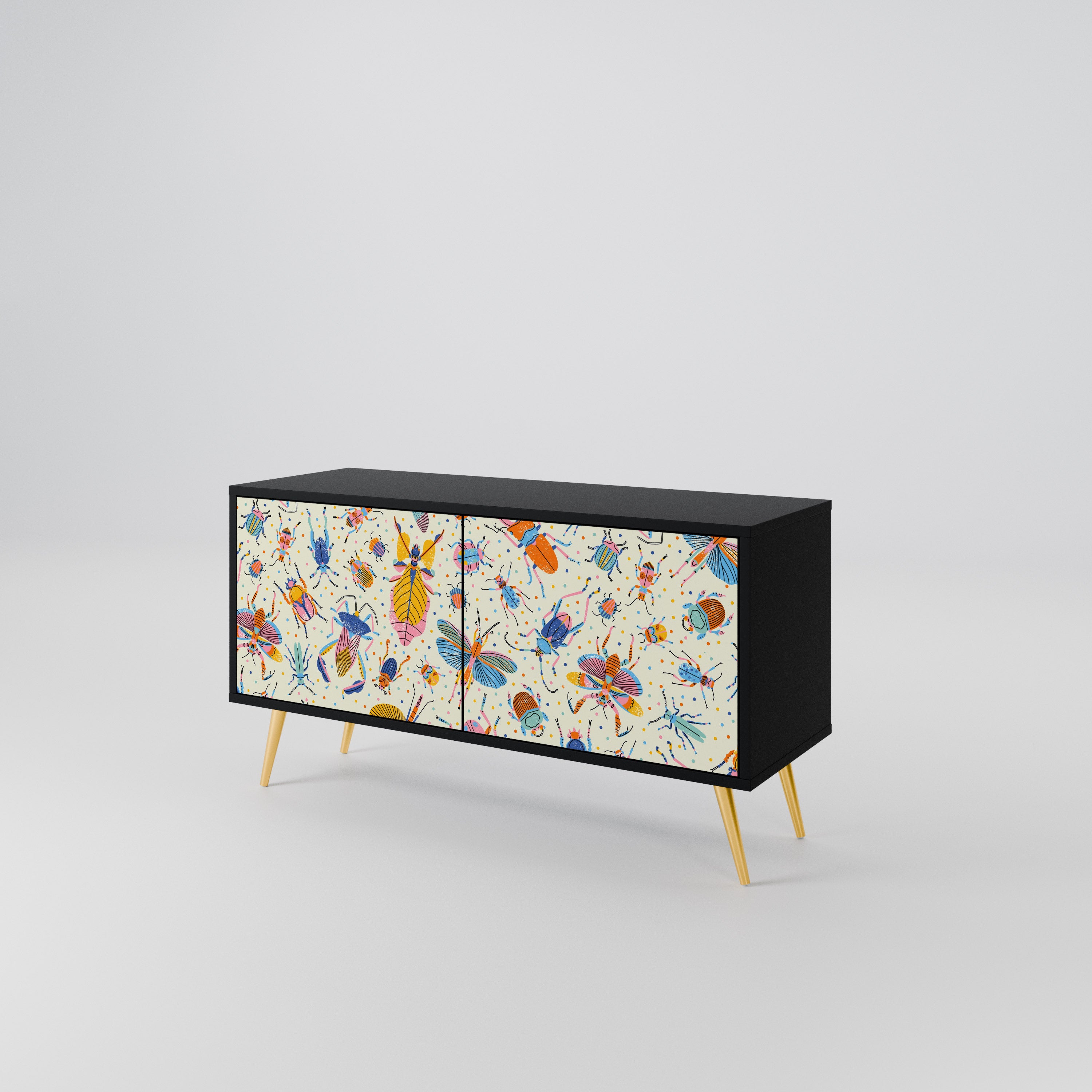 COLORFUL INSECTS Mueble de TV Compacto de 2 puertas