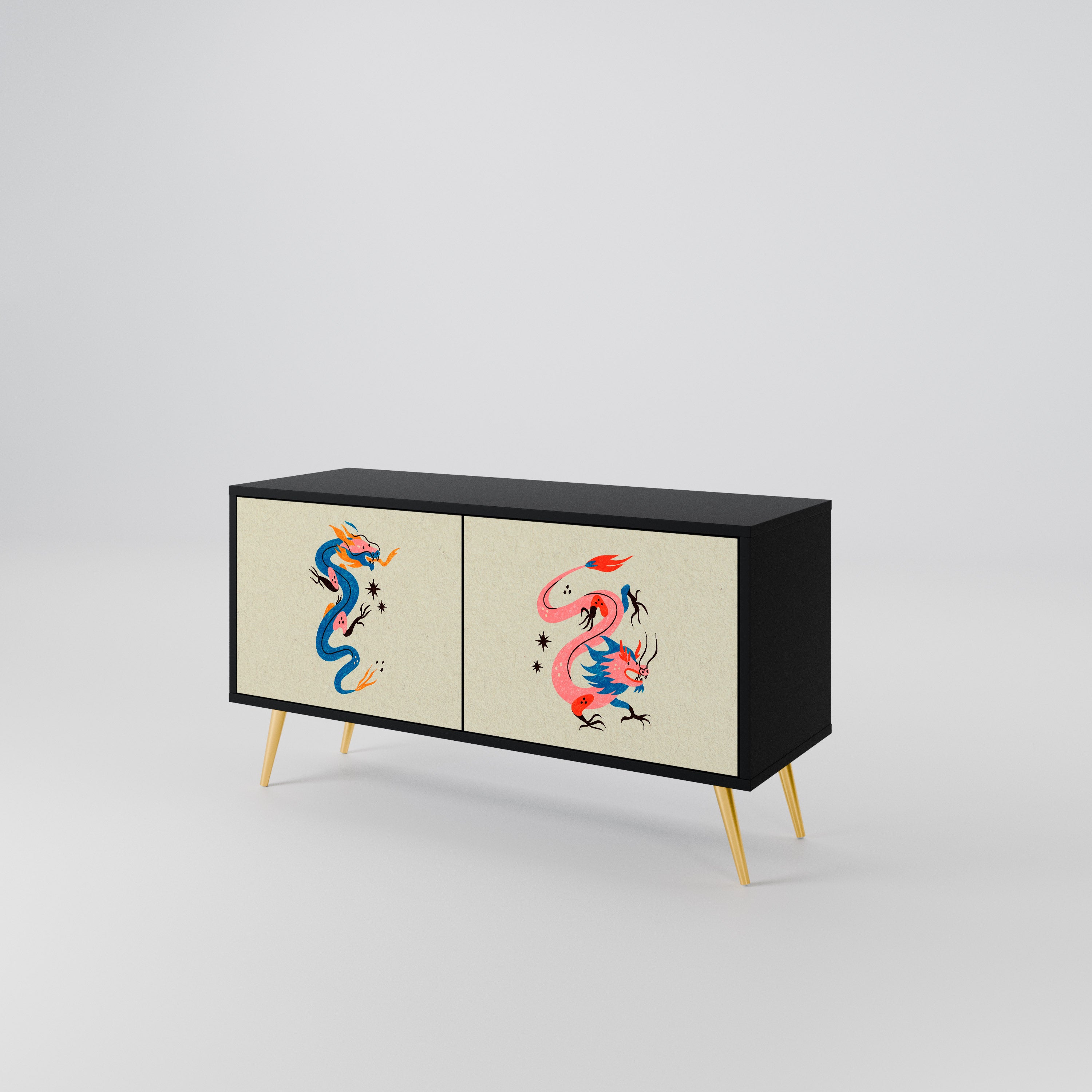 MYTHOLOGICAL CREATURES Mueble de TV Compacto de 2 puertas