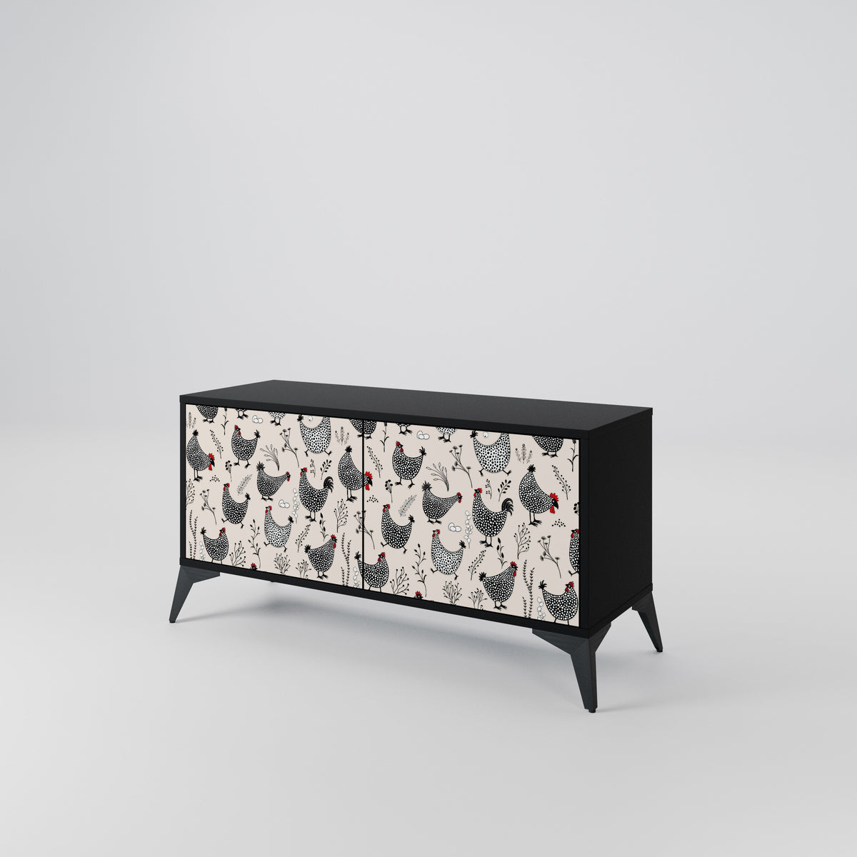 HAPPY HENS Mueble de TV Compacto de 2 puertas