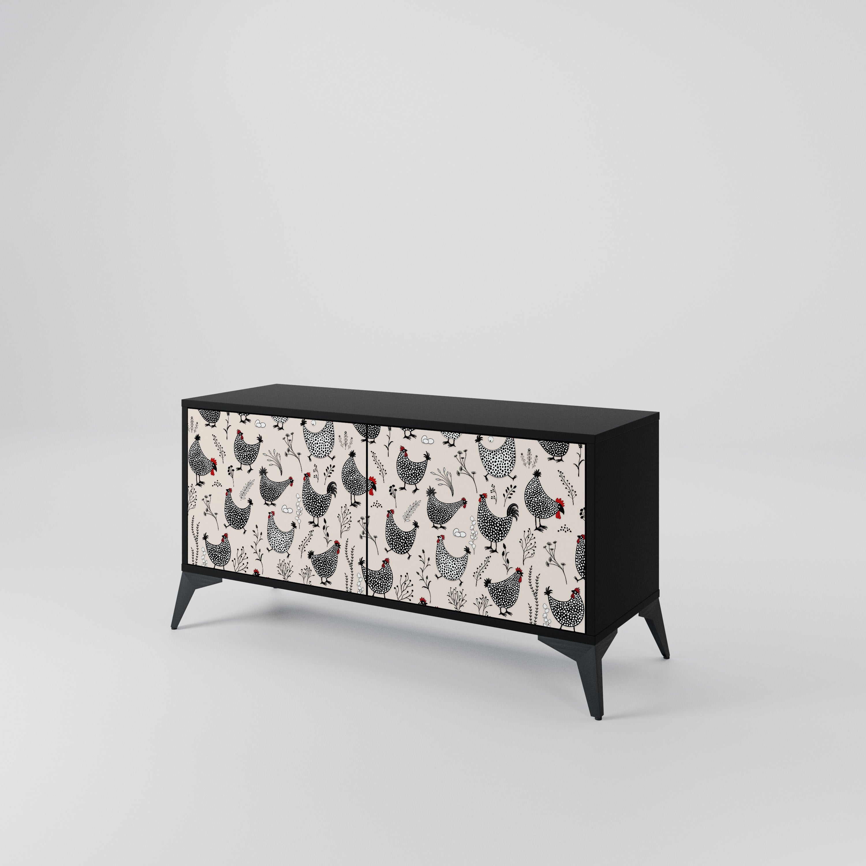 HAPPY HENS Mueble de TV Compacto de 2 puertas