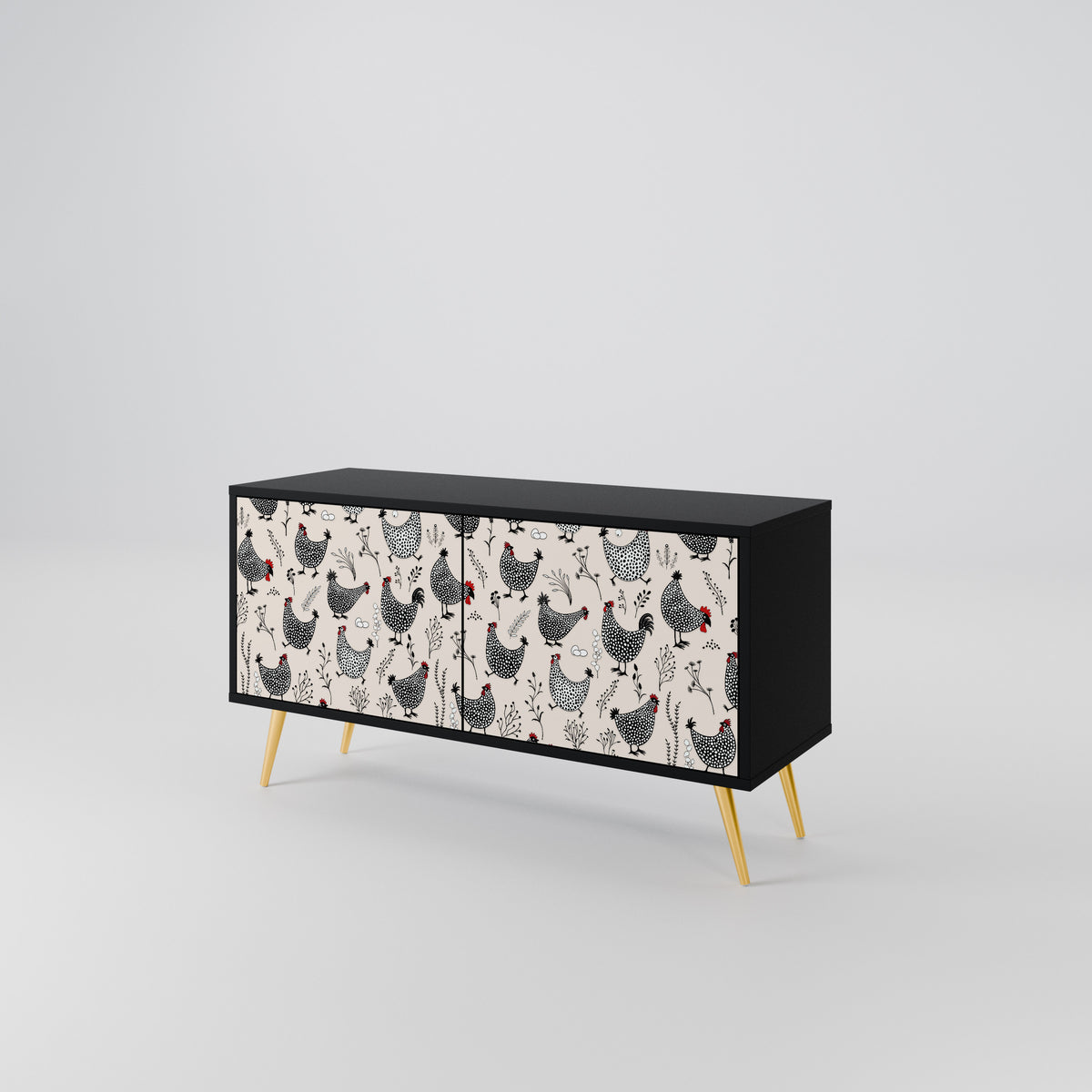 HAPPY HENS Mueble de TV Compacto de 2 puertas