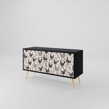 HAPPY HENS Mueble de TV Compacto de 2 puertas