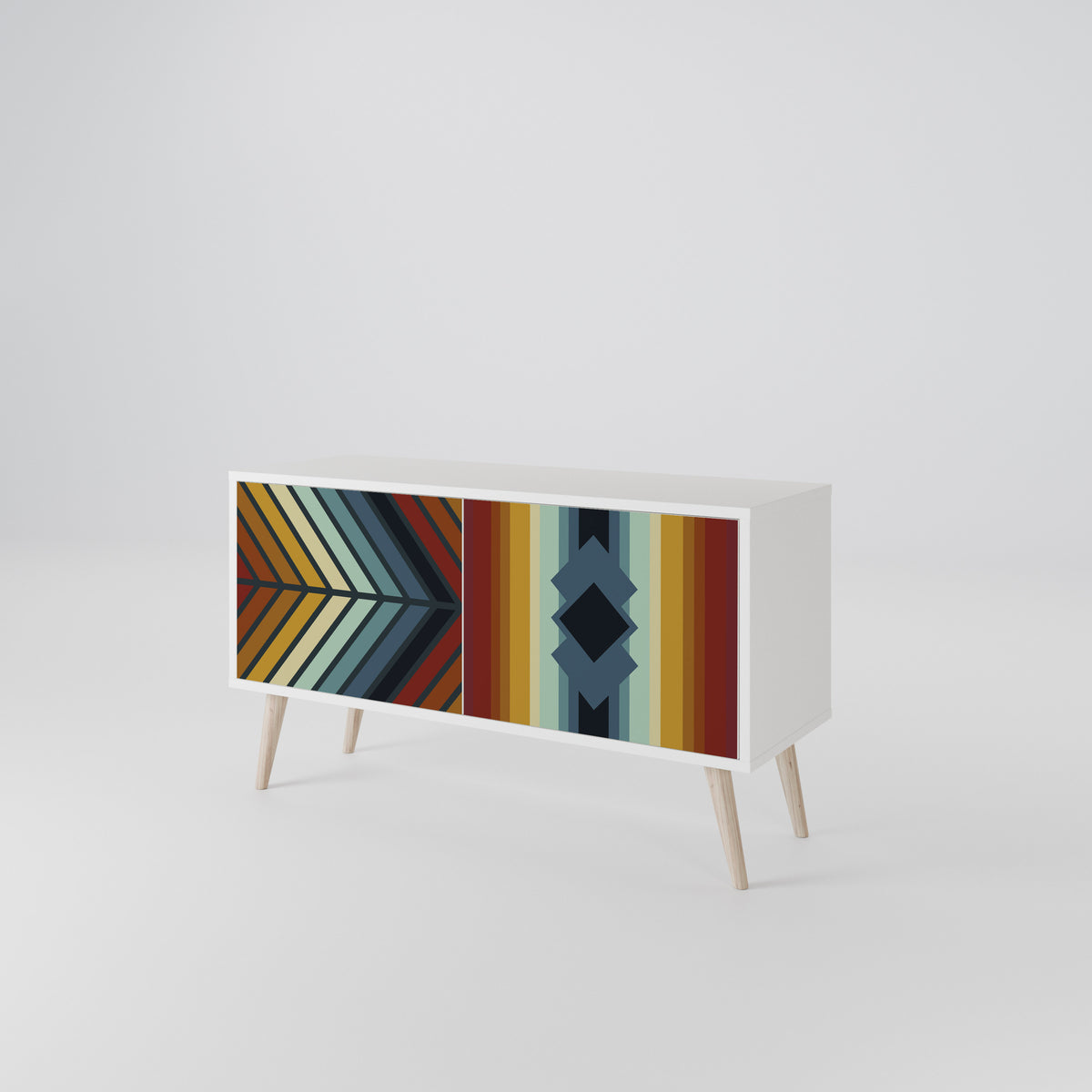 INDIGENOUS ZIGZAG Mueble de TV Compacto de 2 puertas