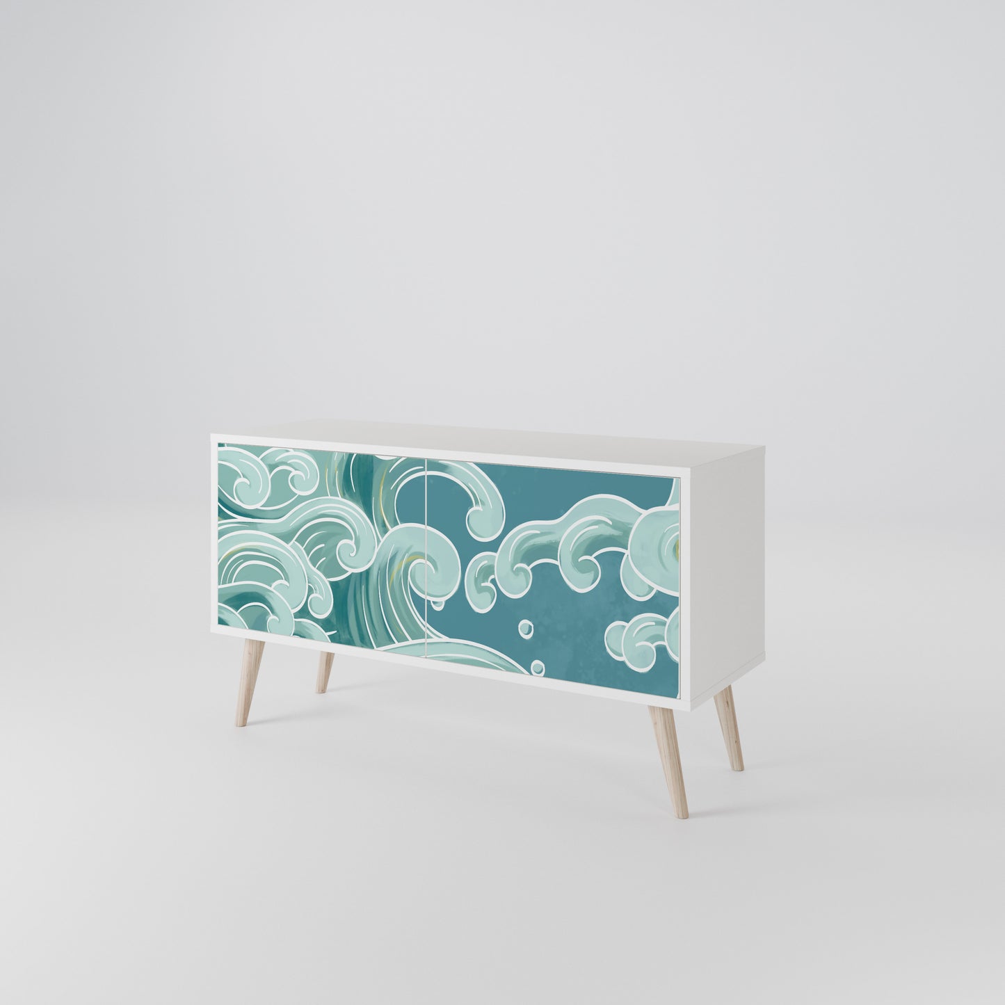 ASIAN SWAY Mueble de TV Compacto de 2 puertas