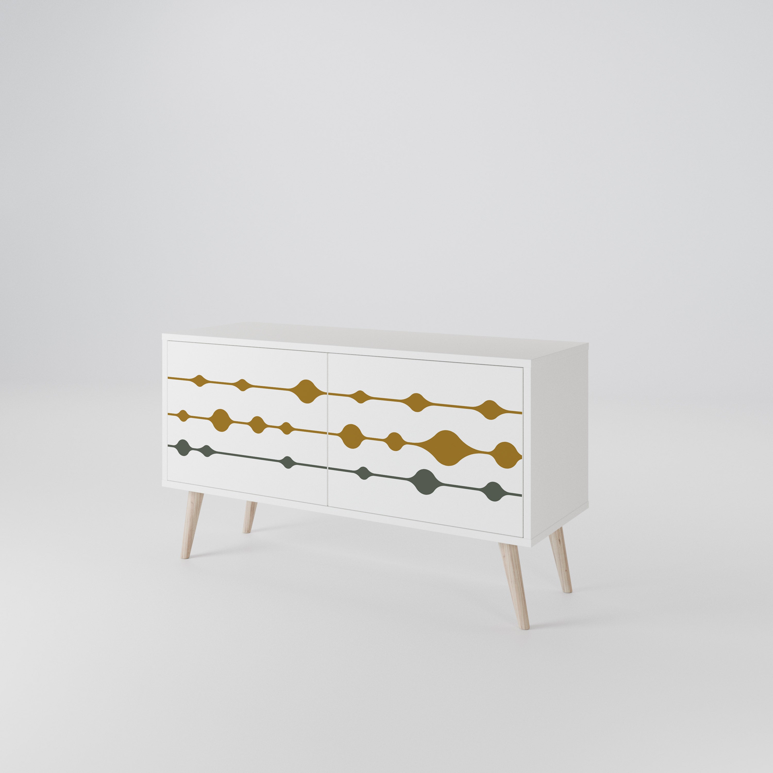 VIVID TONE Mueble de TV Compacto de 2 puertas