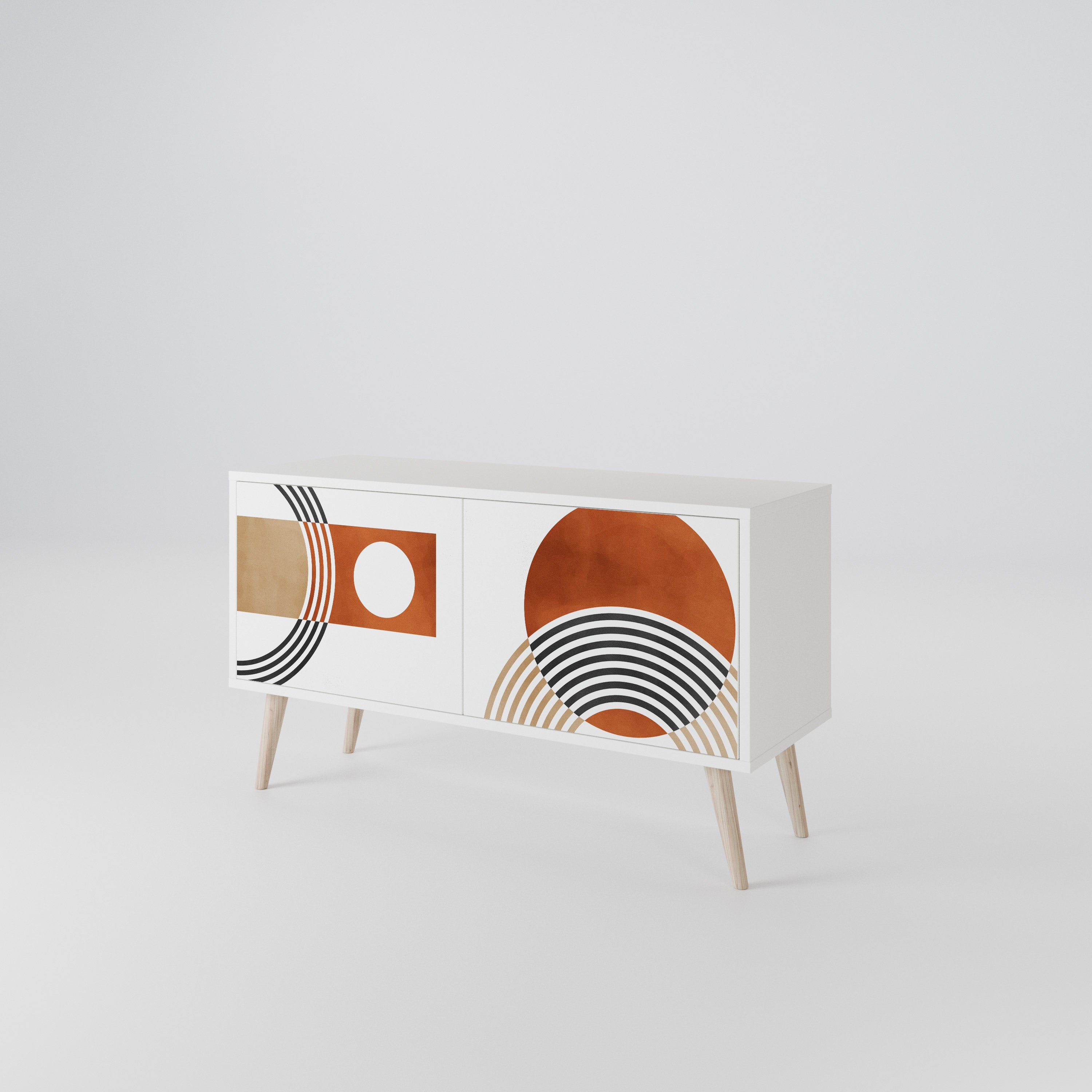 CIRCLE RHYTM Mueble de TV Compacto de 2 puertas