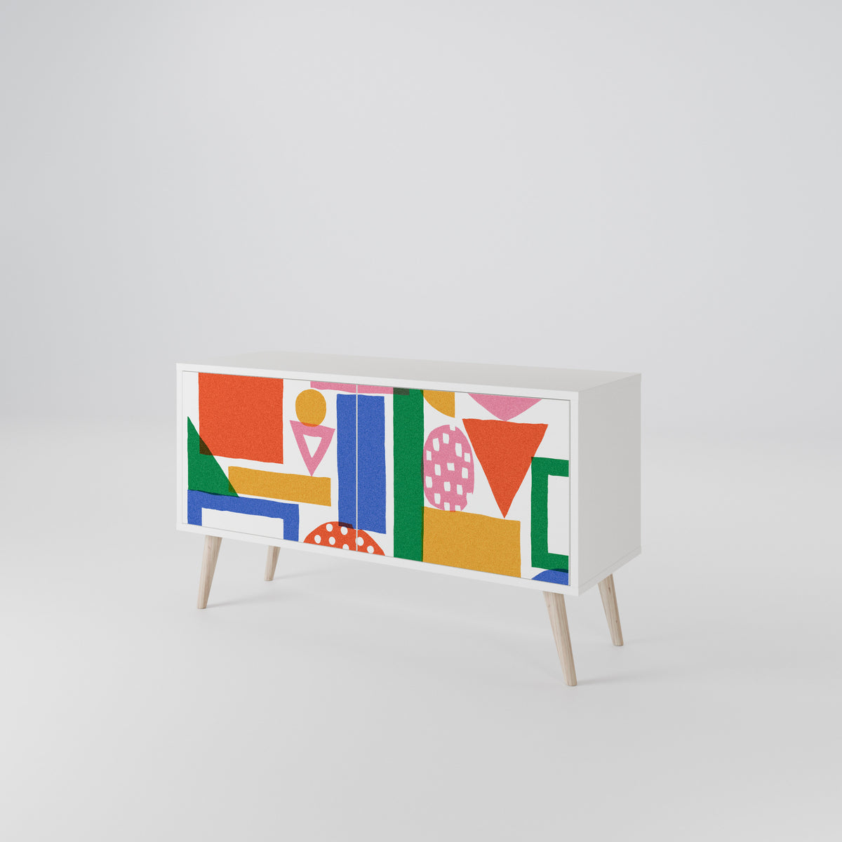 GEOMETRIC GLIMMER Compact 2-Door TV Cabinet