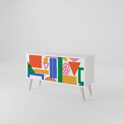 GEOMETRIC GLIMMER Mueble de TV Compacto de 2 puertas