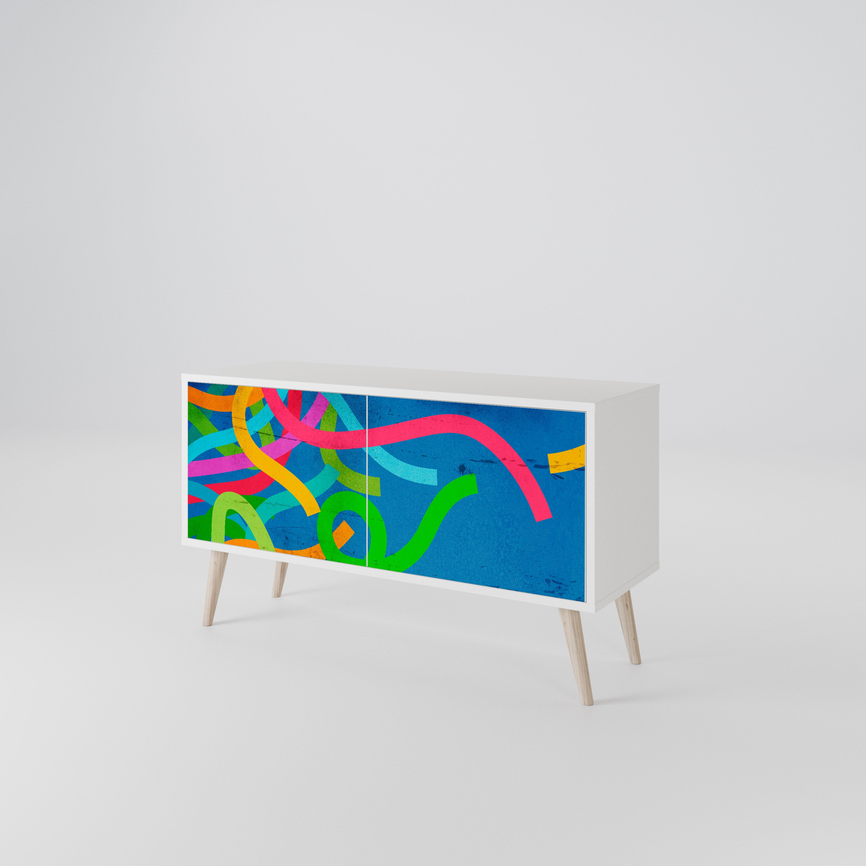 STREAMER TANGLE Mueble de TV Compacto de 2 puertas