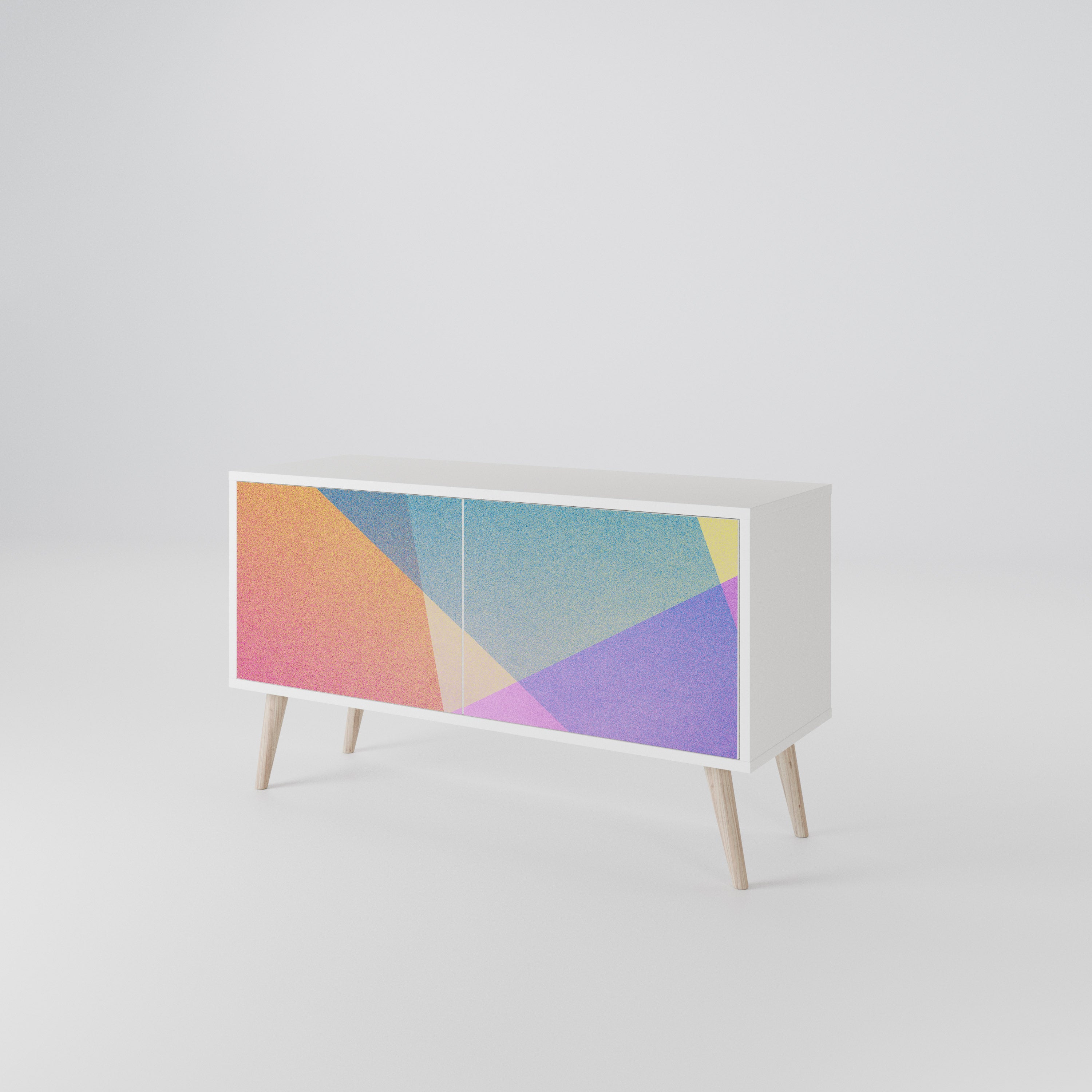 BRIGHT GEOMETRY Mueble de TV Compacto de 2 puertas