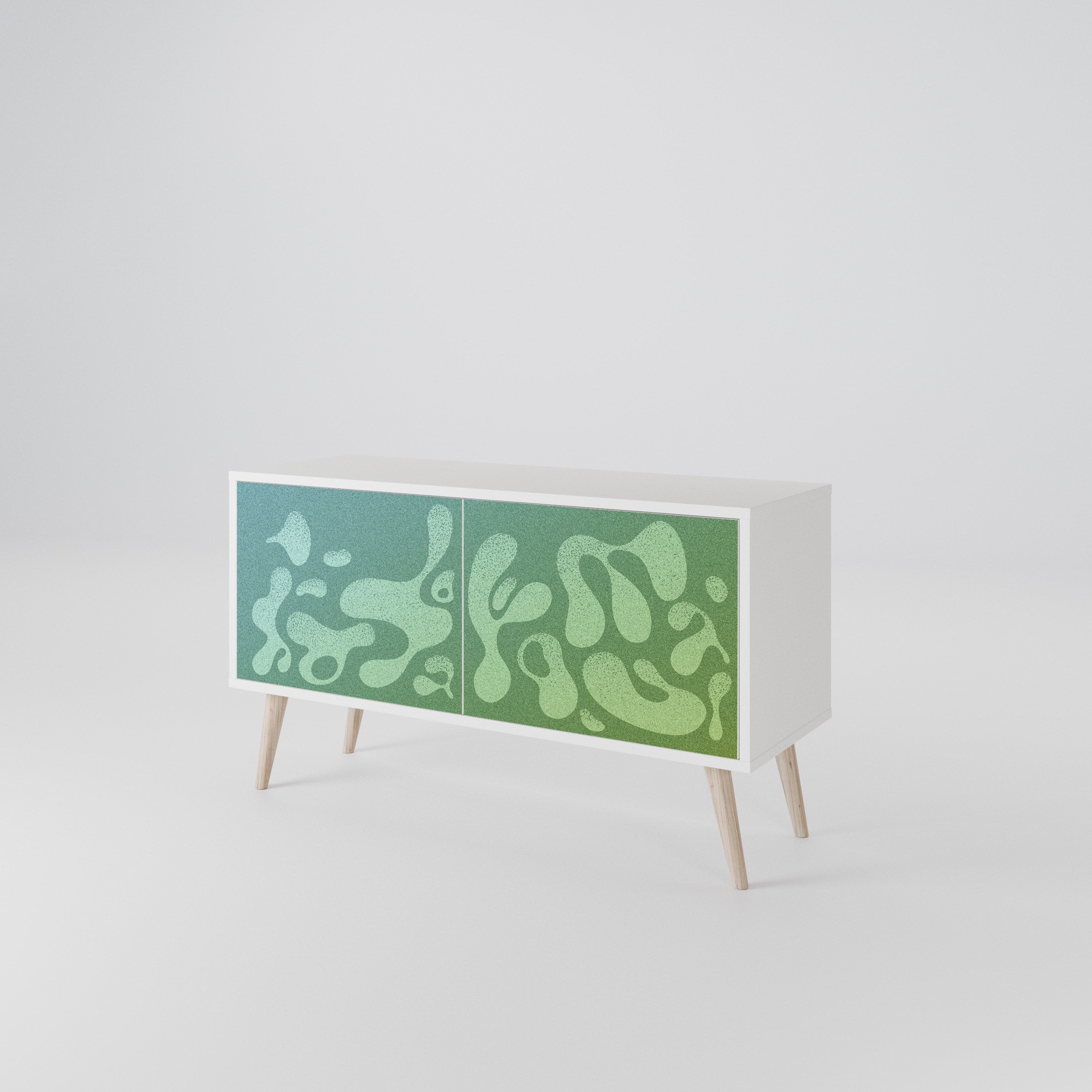 IRREGULAR BLUE Mueble de TV Compacto de 2 puertas