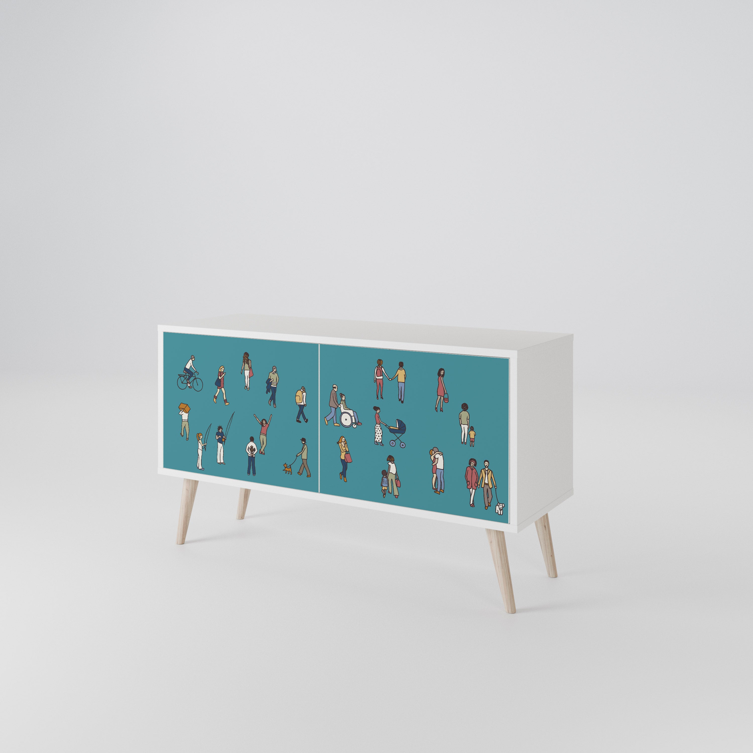COLLECTIVE STREAM Mueble de TV Compacto de 2 puertas