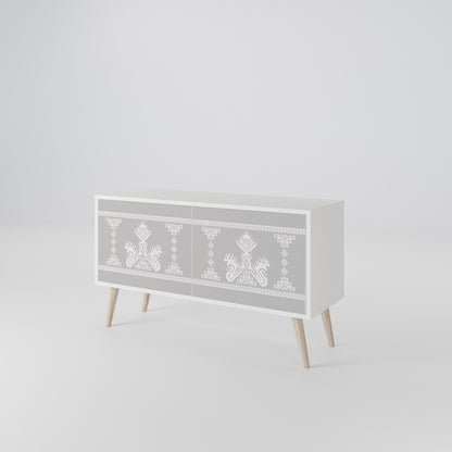 THAI GRAY Mueble de TV Compacto de 2 puertas