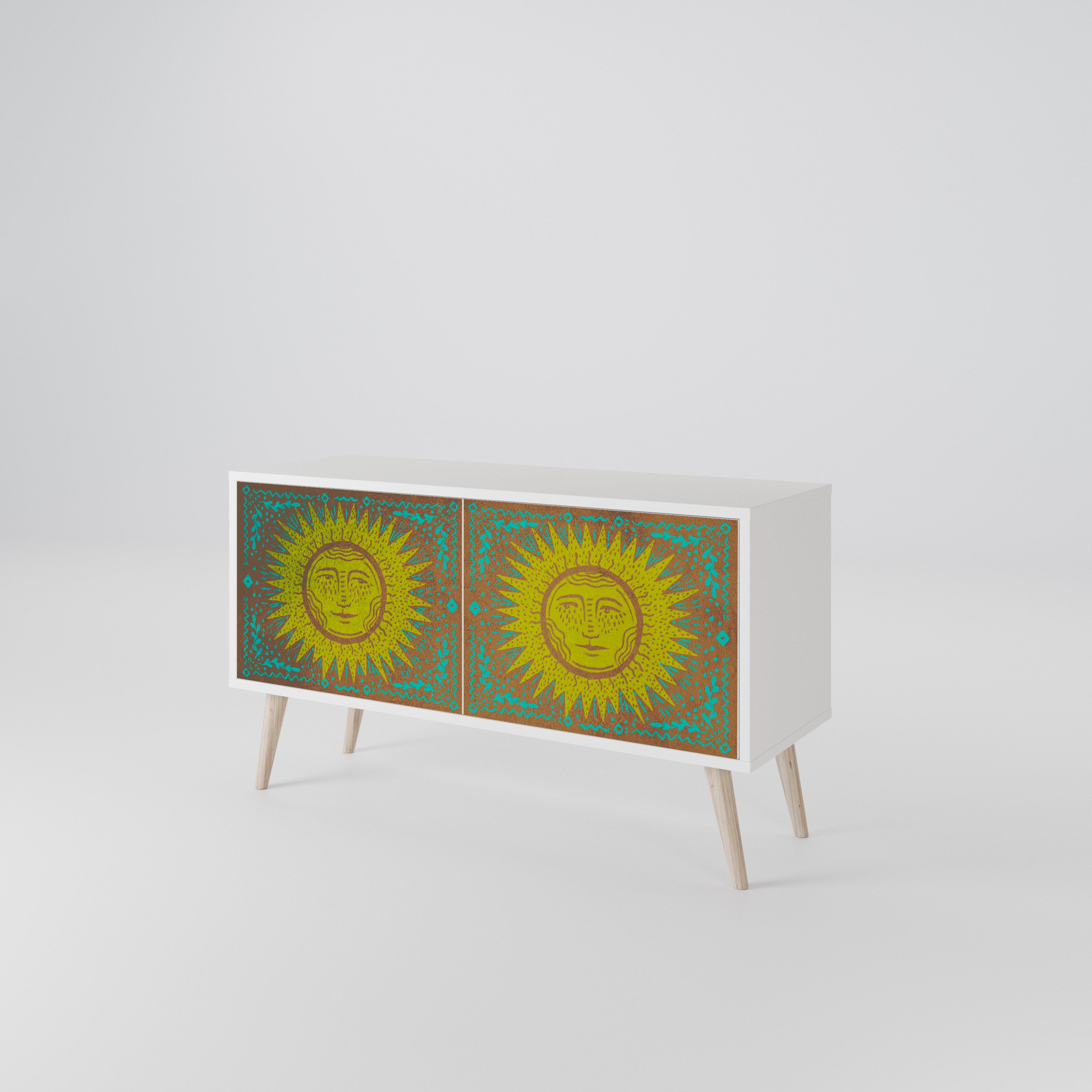 SUNSHINE EULOGY Mueble de TV Compacto de 2 puertas