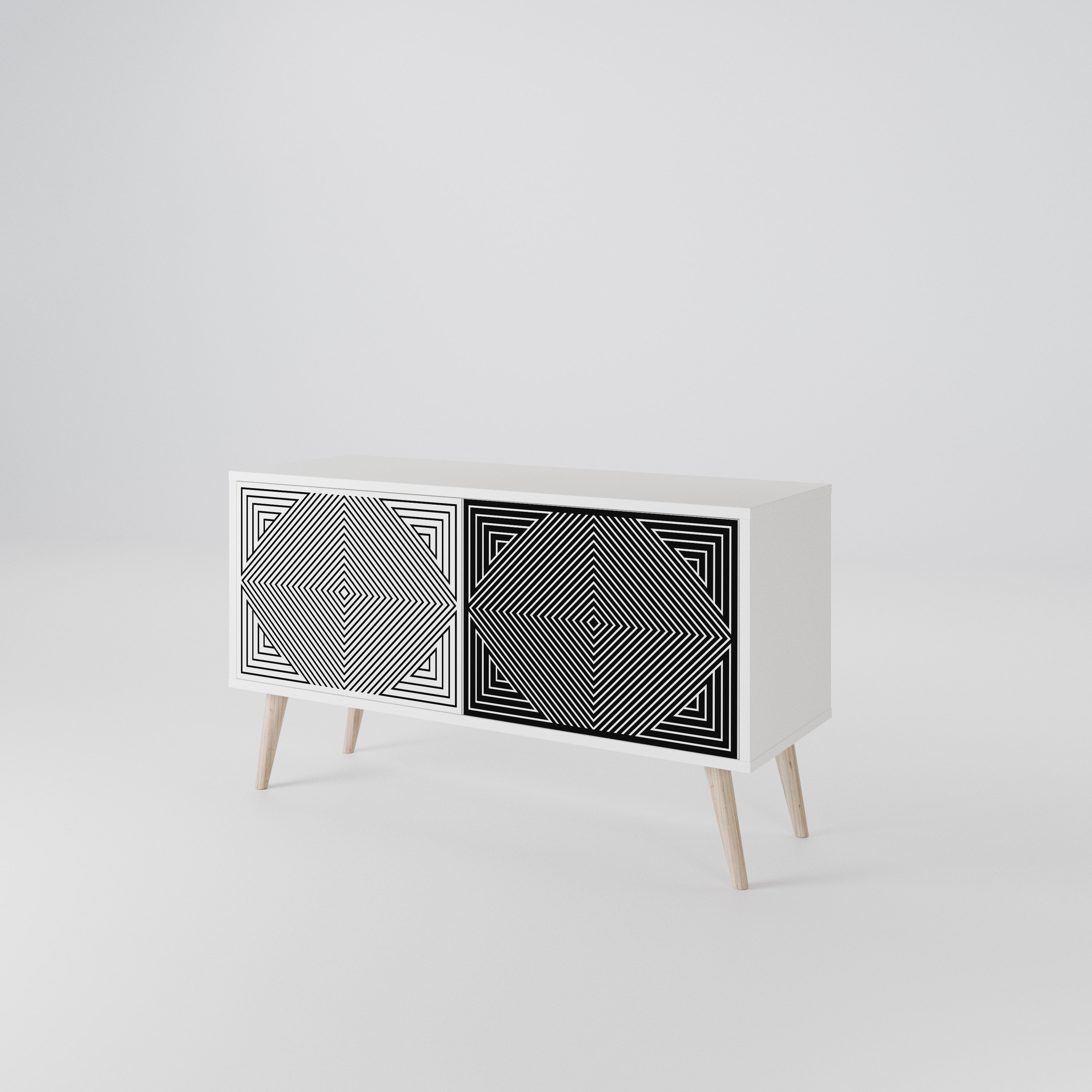 POLYGON ILLUSION Mueble de TV Compacto de 2 puertas