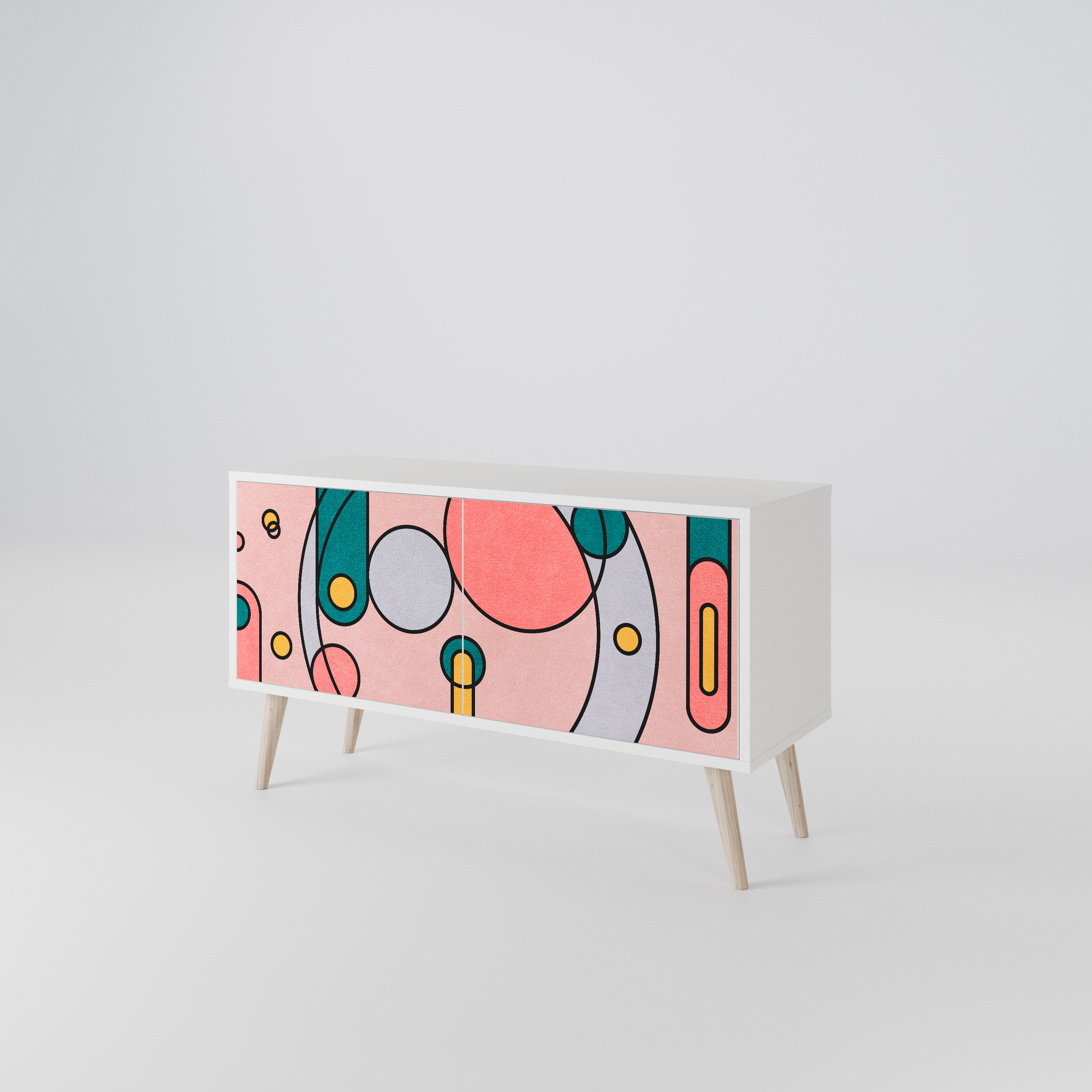 GOSSAMER ECHOES Mueble de TV Compacto de 2 puertas