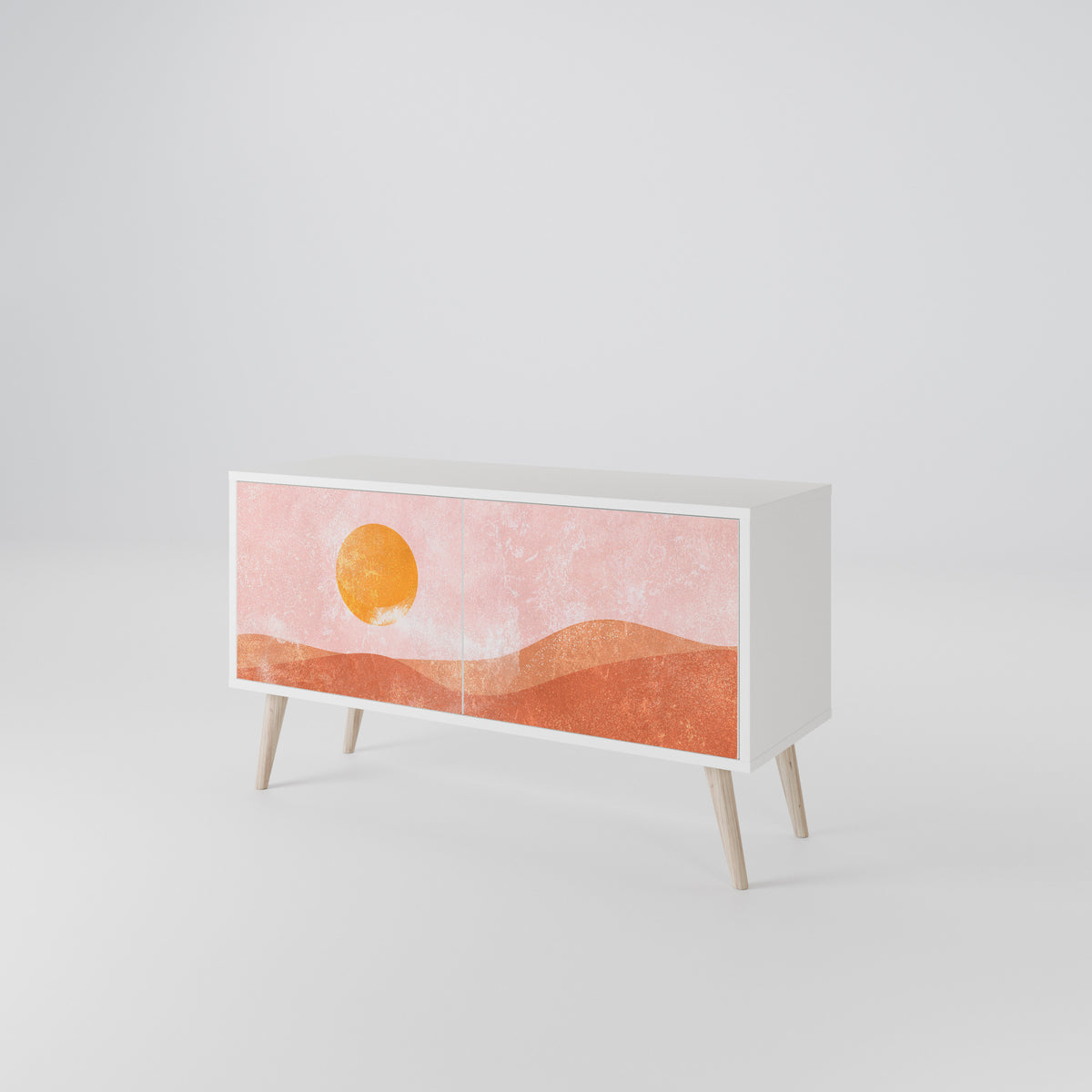 LUMINOUS SUNLIGHT Mueble de TV Compacto de 2 puertas
