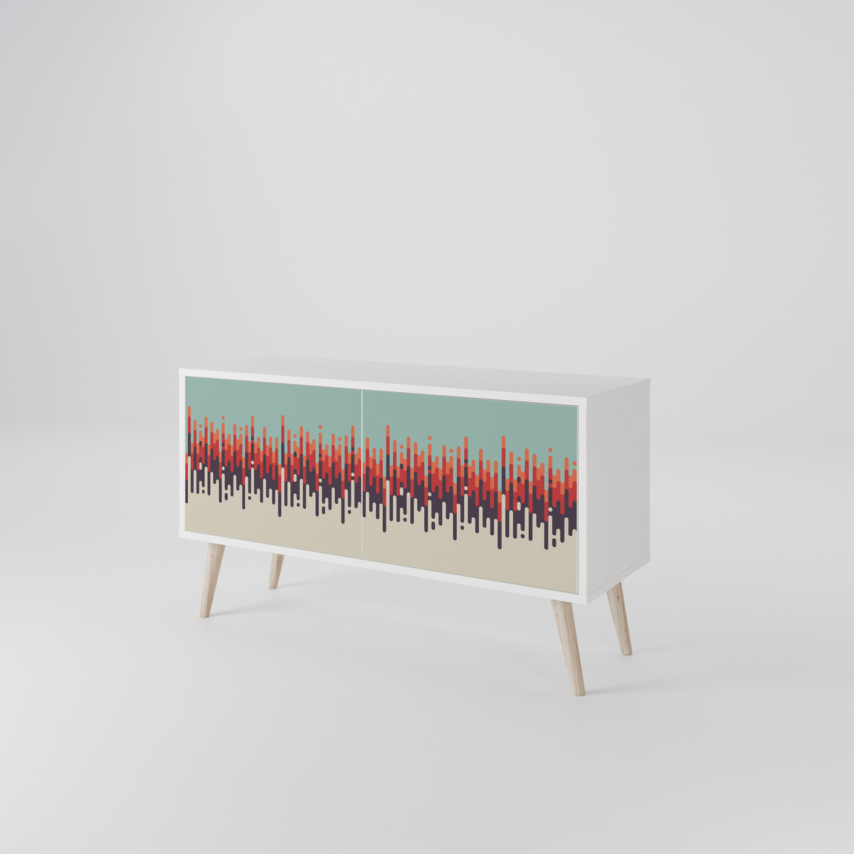 CHROMA CONTOURS Mueble de TV Compacto de 2 puertas
