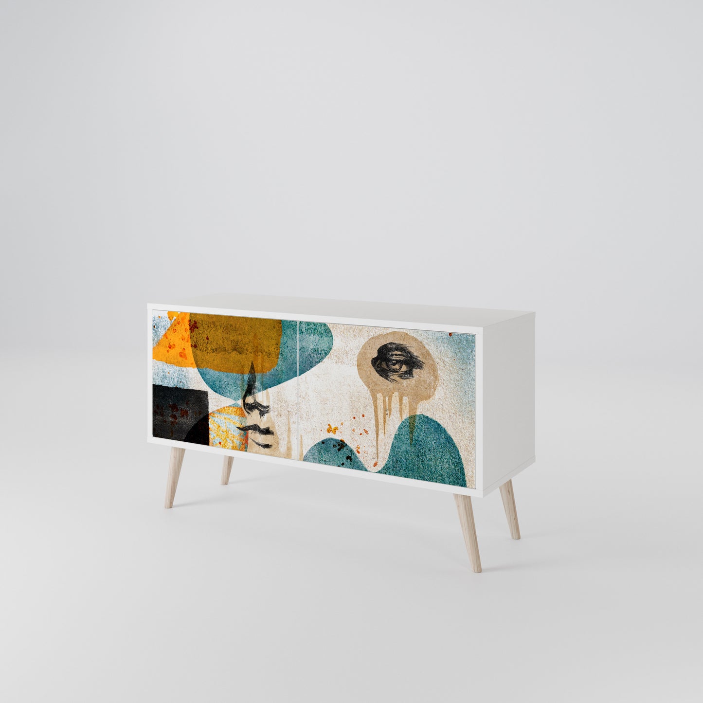 ABSTRACT FACES Mueble de TV Compacto de 2 puertas