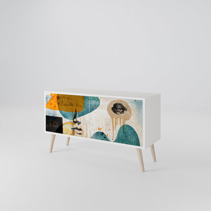 ABSTRACT FACES Mueble de TV Compacto de 2 puertas