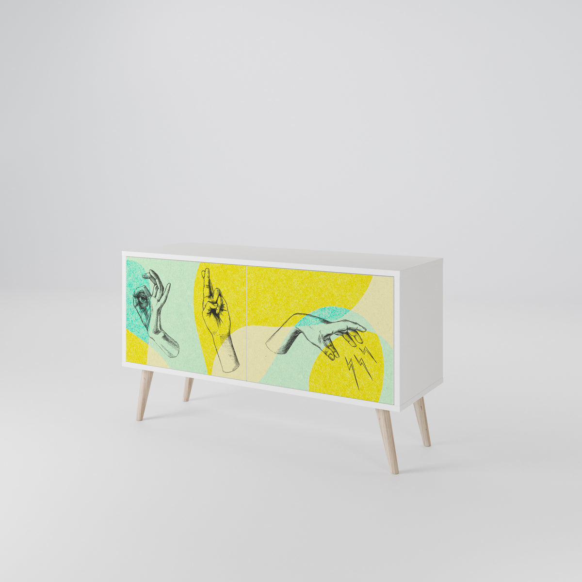 BODY LANGUAGE Mueble de TV Compacto de 2 puertas